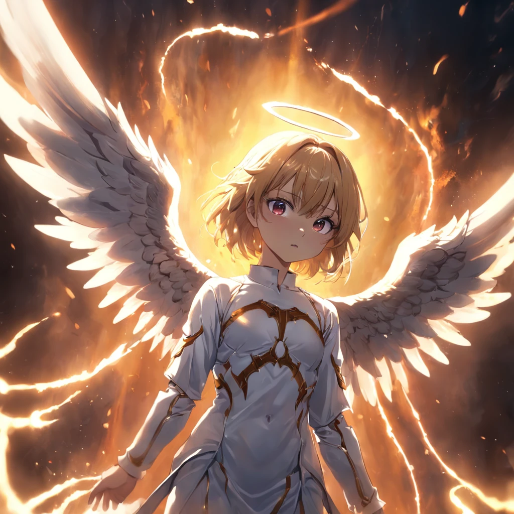 Angels and demons are just in one idea，A heavenly thought，One thought of hell，Heaven and hell are fleeting。Cinematic image effects，An angel and a demon，Cinematic image effects，depth of fields，high light，Real light，Ray traching，oc rendered，Hyper-realistic，best qualtiy，8K master works