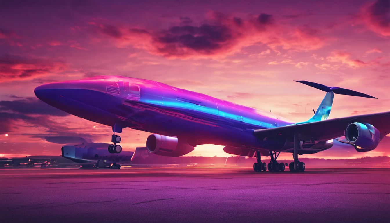 Blue-purple sunset,Airport runway