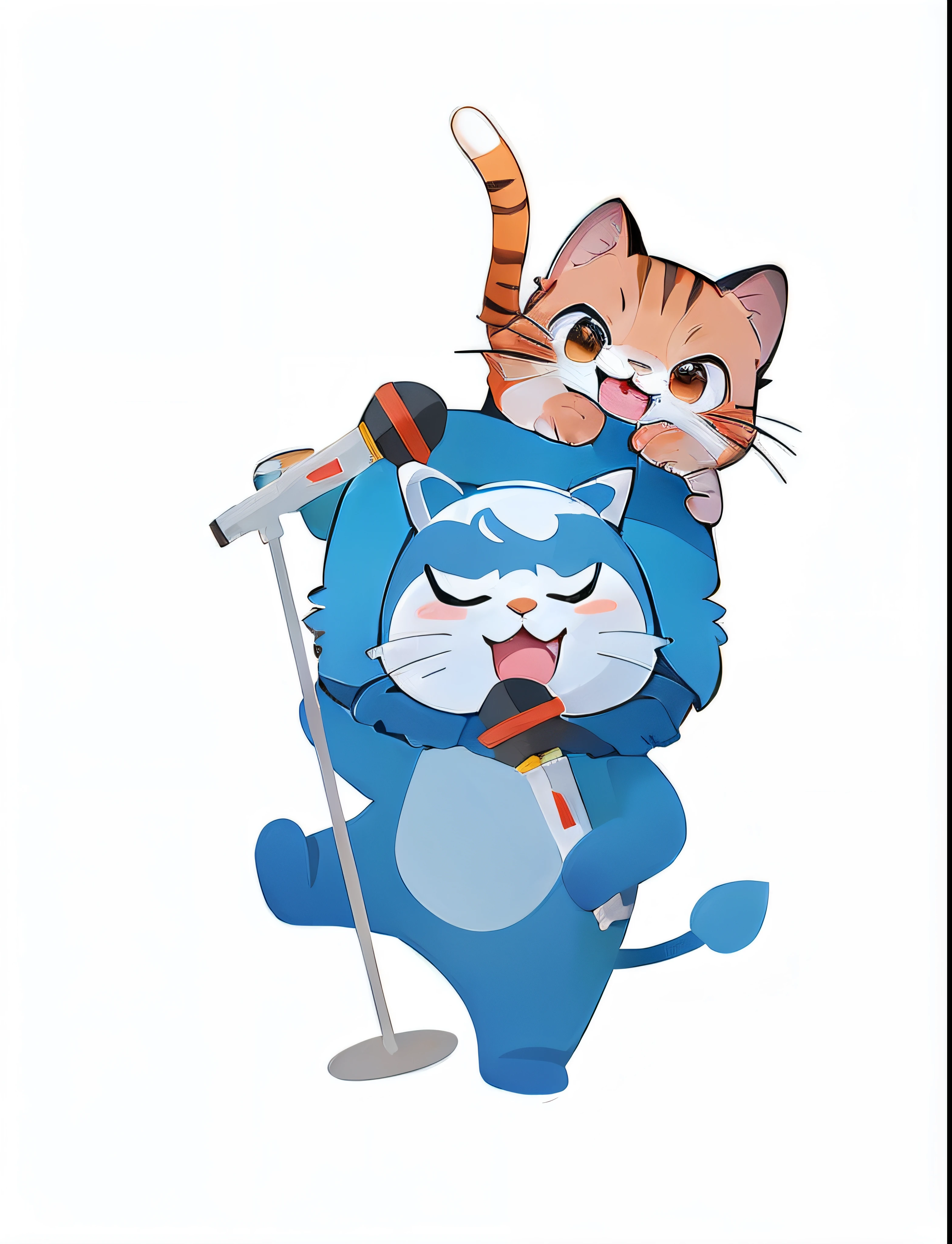 ,(Masterpiece:1.2, High quality),
No Man, Couple cat, :3, Animal, view the viewer, Open mouth, with a pure white background, Smile,Pisif,Dumb cute