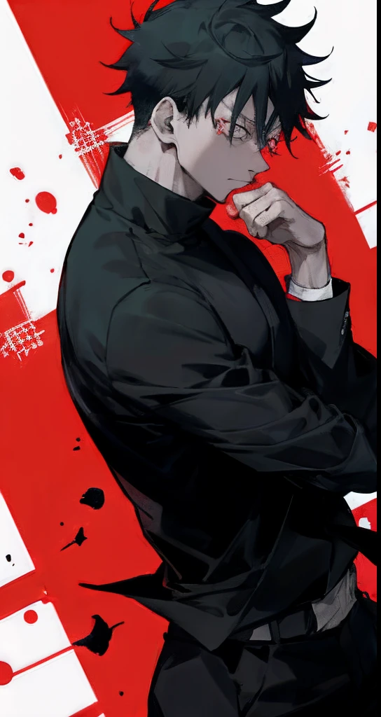 ```
ken kaneki, Tokyo Ghoul, white hair, black outfit, eyepatch, half-ghoul, serious expression, red kakugan eye, kagune tentacles, detailed face, high quality、Overall view、Uplifting、Cold-like sensation、Acrobatic

```