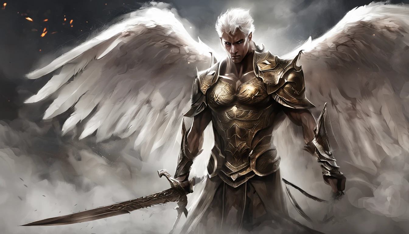 Angels and demons are just in one idea，Innate thoughts，One thought of hell，Heaven and hell are fleeting。Cinematic image effects，angel versus devil，Cinematic image effects，depth of fields，high light，Real light，Ray traching，oc rendered，Hyper-realistic，best qualtiy，8K master works