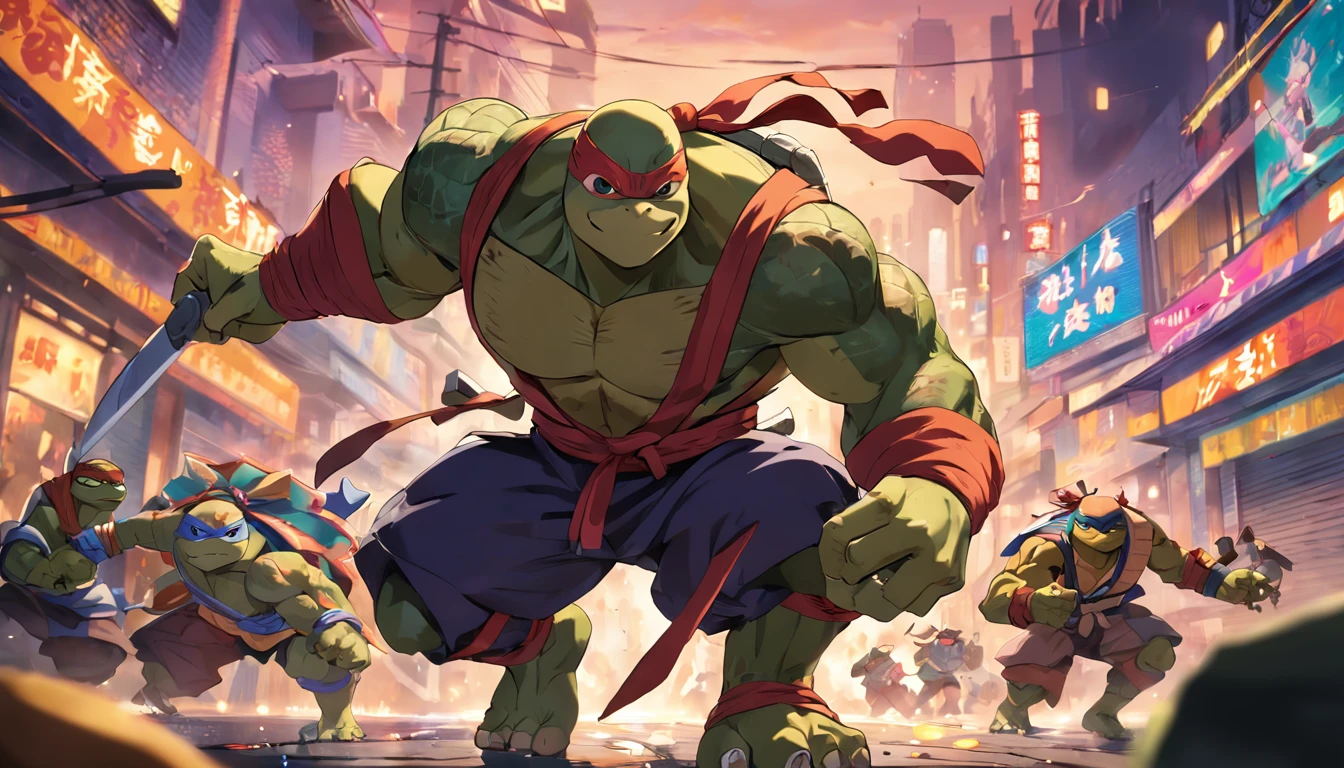 Ninja Turtles action, cena de filme 8k, ::n_ desenho, Imperfection, baixa qualidade, boneco, Jogo, anime, Texto, assinatura