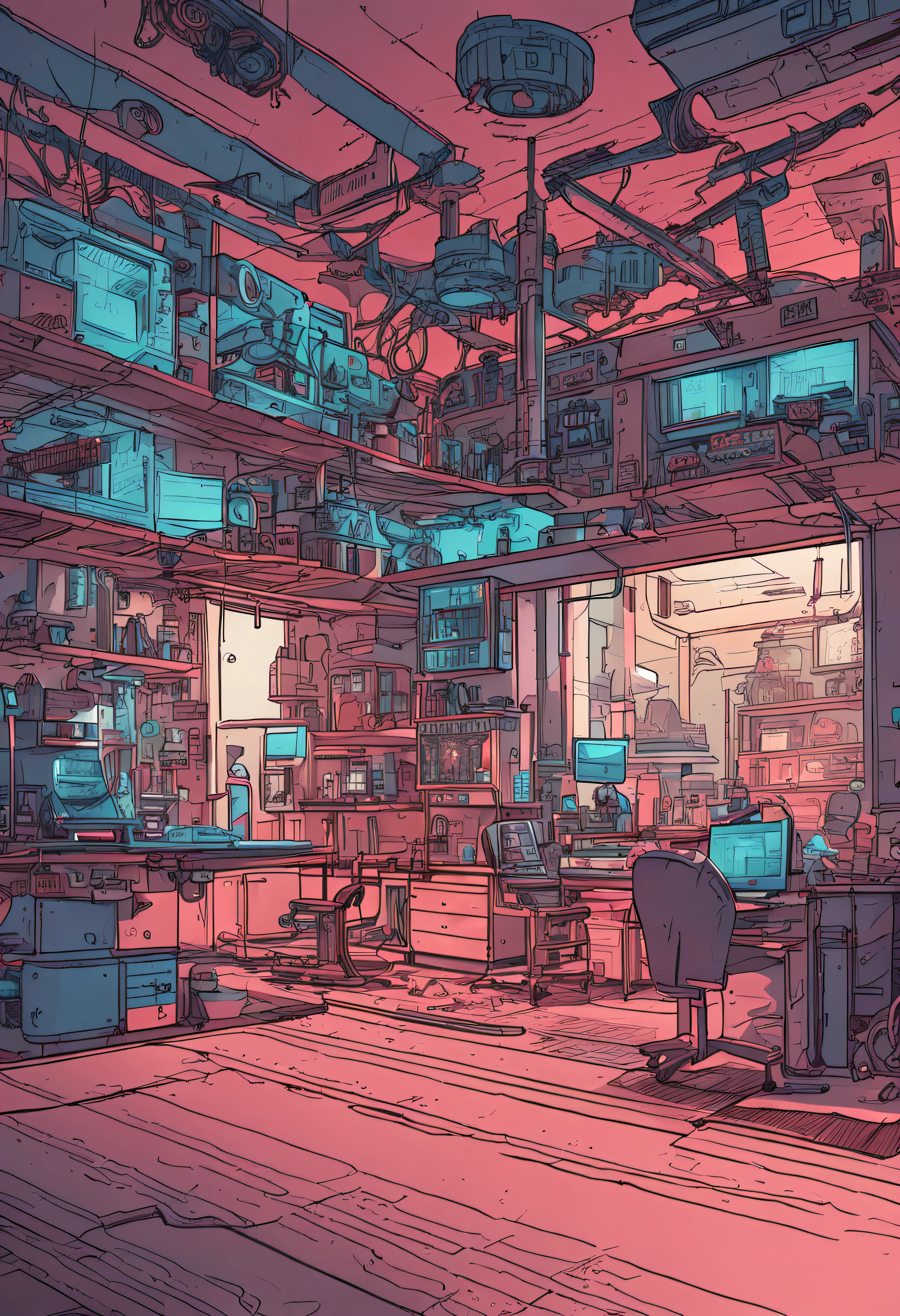 Super Relisting Research Lab , detaile, neon blue