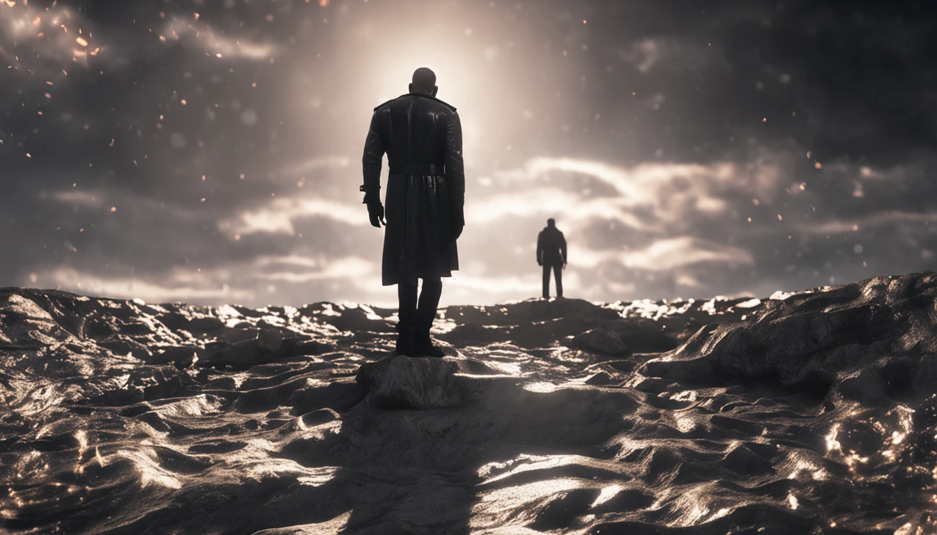 Angels and demons at once,Not to hell,It is to go to heaven,Heaven and hell blink in an instant。Cinematic image effects,angel versus devil,Cinematic image effects,depth of fields,high light,Real light,Ray traching,oc rendered,Hyper-realistic,best qualtiy,8K master works