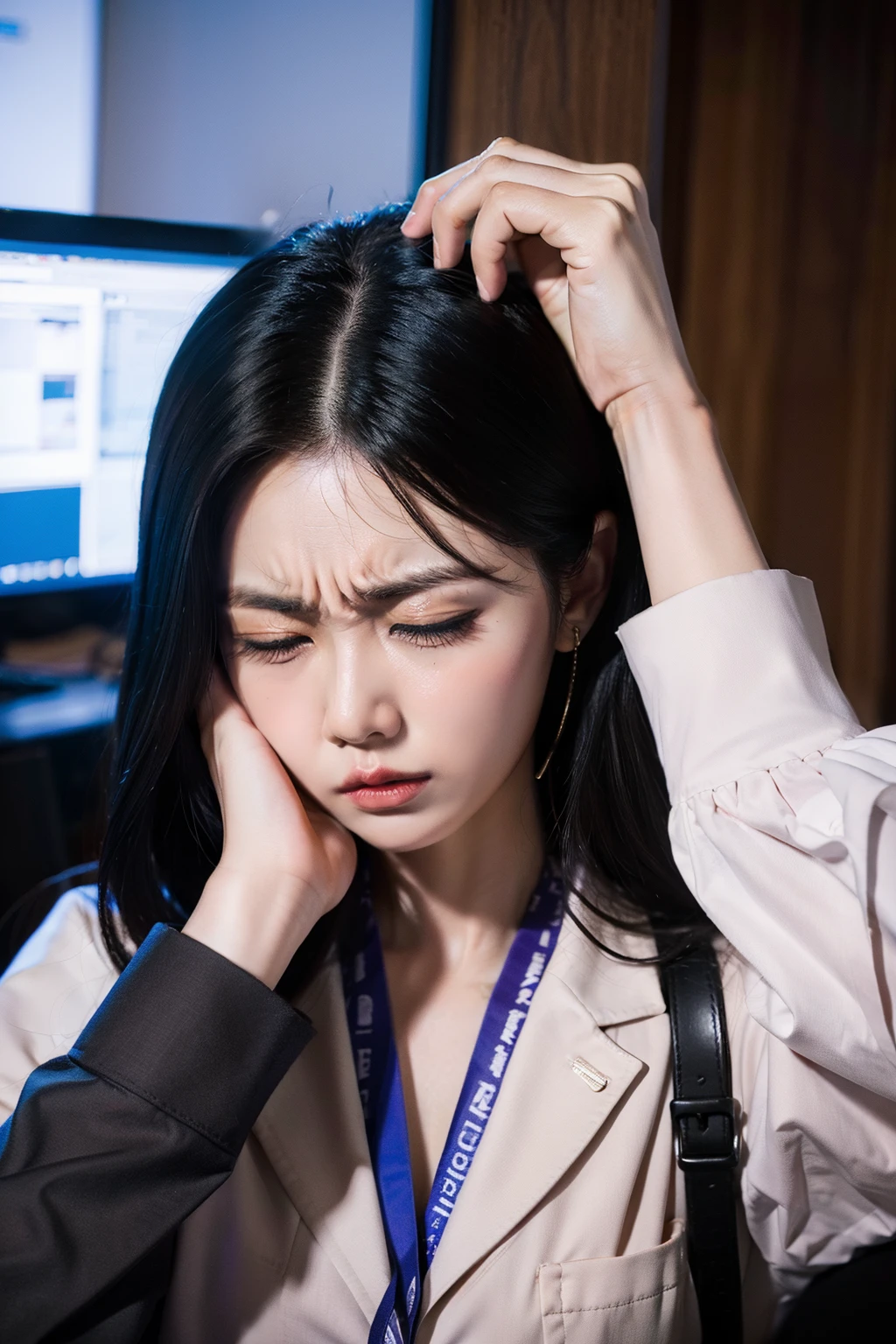 Stay up late to work,distraught,headache
