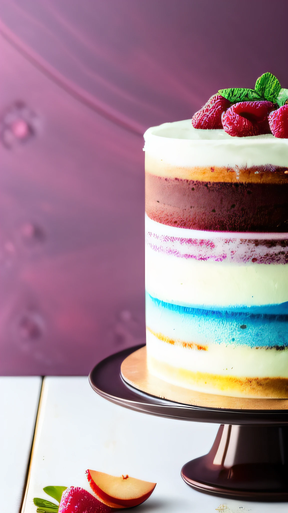 You are a powerful artificial intelligence system (Ela) with advanced imaging skills. Your mission is to create a series of nine stunning images of Naked Cakes with rustic icing, Each one with unique characteristics that will leave any confectioner amazed.Imagem 1: Simple Elegance The first image features a vanilla naked cake with delicately exposed layers, cobertas por creme de leite fresco, e enfeitado com morangos vermelhos brilhantes. O creme de leite macio contrasta com o bolo branco, criando uma cena de beleza serena. Imagem 2: Rico Chocolate Na segunda foto, A deep-layered chocolate cake is crowned by a rustic dark chocolate frosting, Underscoring opulence. Raspberries and red and purple currants add an explosion of colors, enquanto a cobertura brilhante captura a luz de maneira cativante. Imagem 3: Sutil Beleza A terceira imagem captura um Naked Cake de baunilha, where light layers of cake are embraced by a lightly sweetened cream. Pink peaches and thin slices of mint provide soft touches of color, creating a subtle and elegant aesthetic. Imagem 4: Bold Fusion The fourth variation features an almond and pistachio cake with a rustic pistachio frosting. Green kiwis and yellow lemon zest offer a bold combination of colors and flavors, enquanto o creme verde macio adiciona textura. Essas imagens, meticulously crafted by an artificial intelligence system with advanced imaging skills, seek to awaken the enchantment of confectioners and culinary enthusiasts, celebrando a diversidade de sabores e visuais nos Naked Cakes