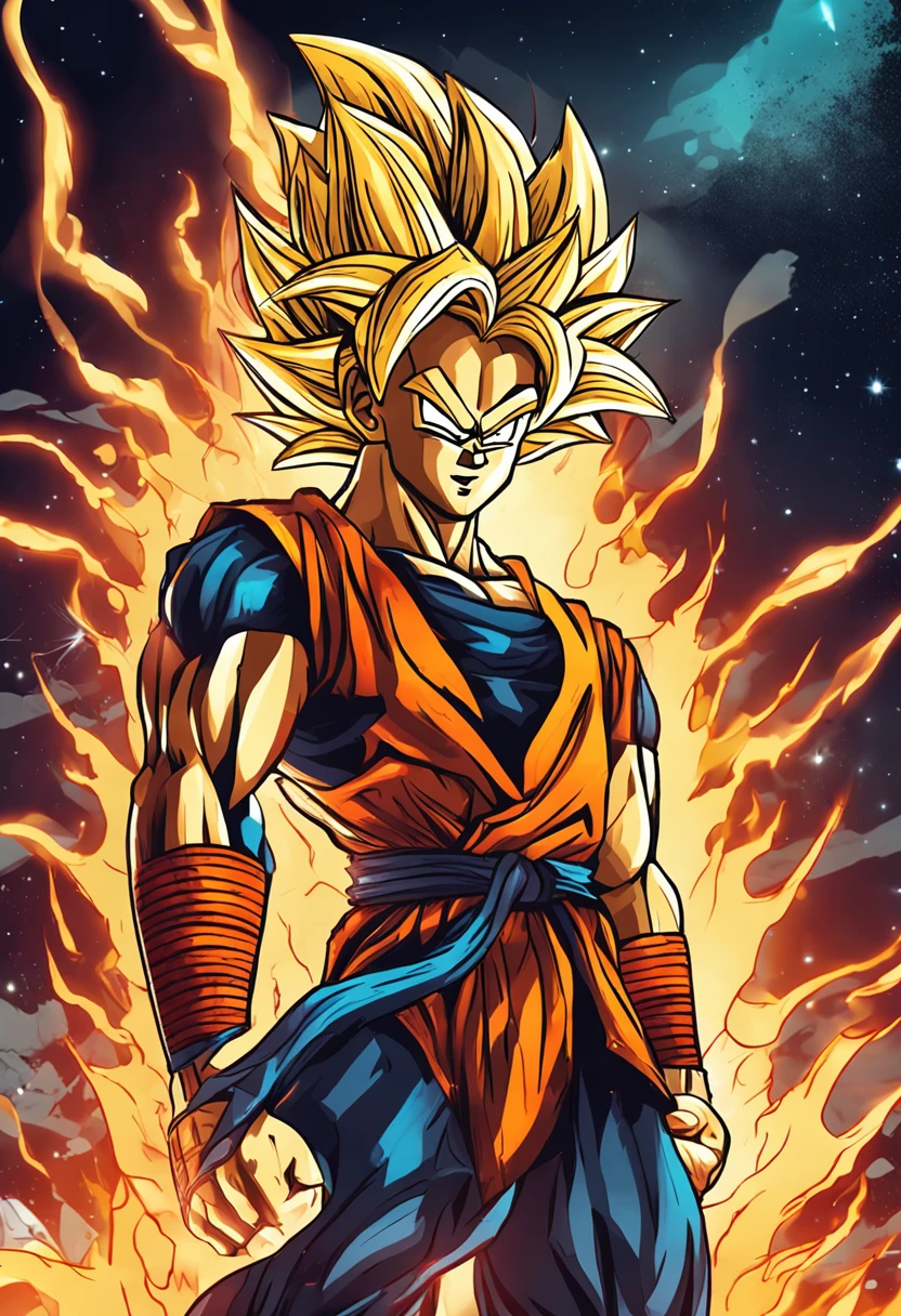 SuperSaiyan，sexy beauty，Burning with a powerful aura
