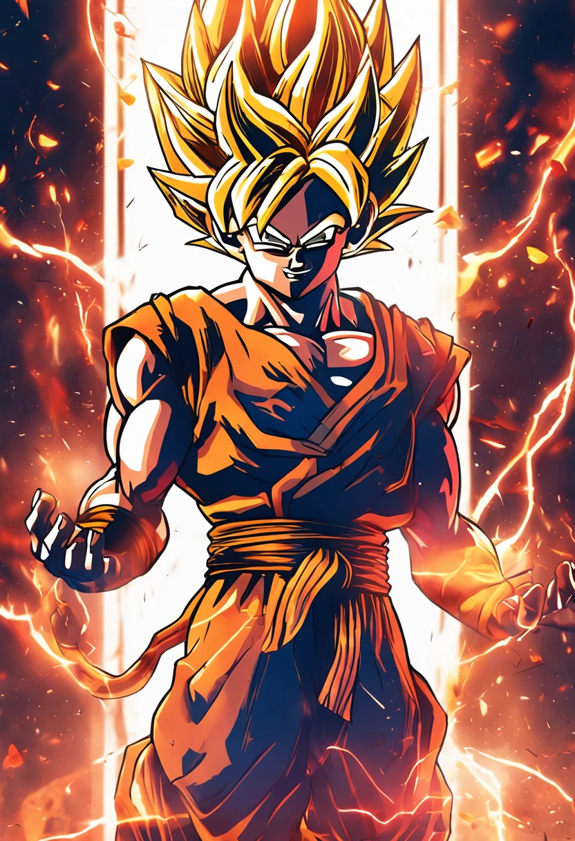 SuperSaiyan，sexy beauty，Burning with a powerful aura