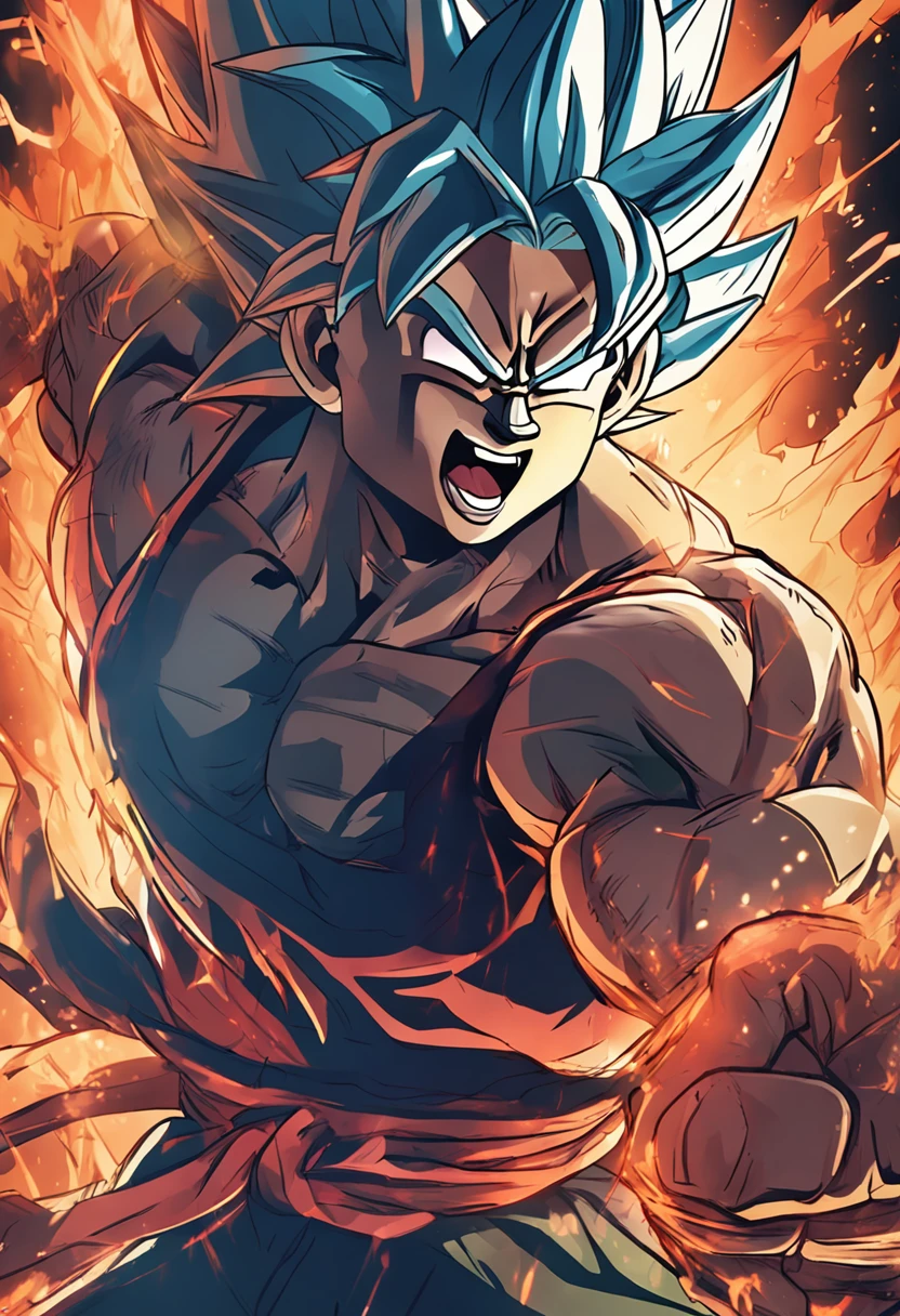 SuperSaiyan,sexy beauty,Burning with a powerful aura
