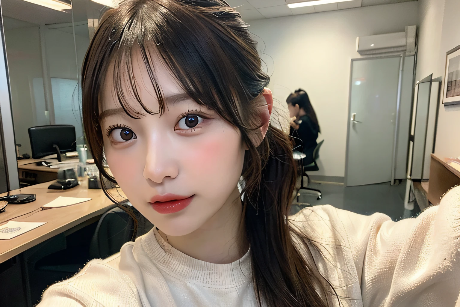 (masterpiece:1.3), (8k, Realistic, RAW Photos, Best image quality: 1.4), 29-year-old girl、(Random Hairstyles:1.2)、Highly detailed face、Attention to detail、double eyelid、Sharp focus:1.2、Beautiful woman:1.4、Light brown hair、Highest quality、masterpiece、Ultra-high resolution、(Realistic:1.4)、Highly detailed and professional lighting、Brown Knight、thin、smile、Long black hair、Deadly position、Beautiful Skin、Random Pause、Shiny Hair、Sculpture model pose、Black dress
