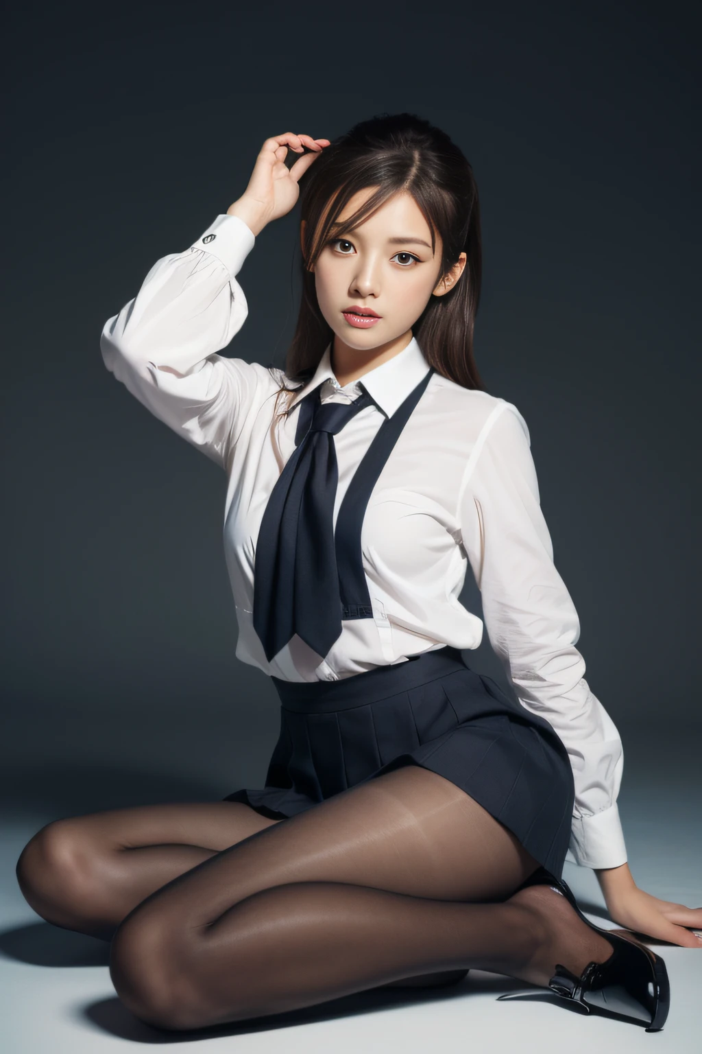 Knee up, masutepiece, Best Quality, 8 girls in the classroom,(5 people standing:1.2),Standing,age, Looking at Viewer,l Group shot, harems,nffsw,Retro white underwear, (pantiy),Realistic,School uniform,(Maroon blazer and white shirt) ,(Dark blue pleated skirt),Blue Ribbon ,(Looking back, ass grab:0.9),(Beautiful eyes:1.3),frombelow,From below,Kinney,(skinny:1.2) ,thick thighs, Long body, novel illustration,(Smelly eyes:0.5),closed curtains,(shirts lift,lifted by self:1.5) ,Dark Persona.Skirt lift front,(Panties:1.3)、Bend your right leg、Braids