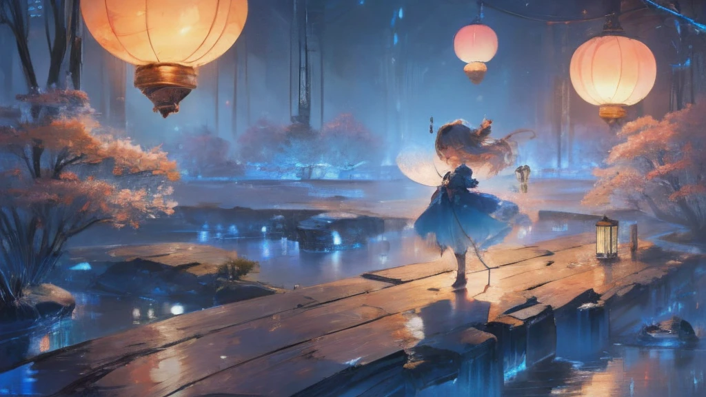 (((A cute girl)))、Countless wind lanterns flutter in the sky、closing her eyes、Wish、komono、the river is full of lights,Lamp in hand, Glowing light, reflective light, conceptual art、romanticism lain, anime big breast, Ukiyo-e, Anime style, Cinematic lighting, color difference, Sparkle, Glowing light, reflective light, Atmospheric perspective, hyper HD, Masterpiece, Super detail, High details, High quality, Award-Awarded, Best quality, A high resolution