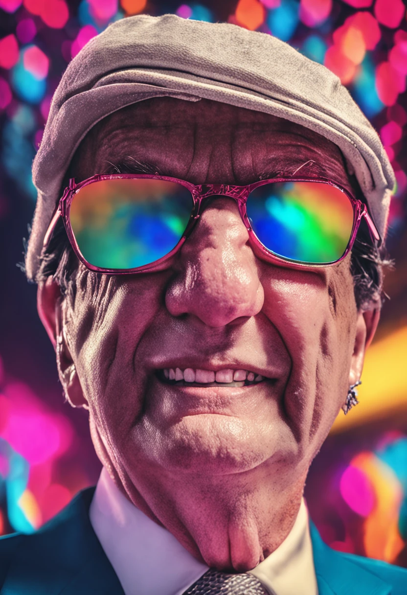 Bolsonaro com diamantes, Sorriso leve, blush da orelha, presa, Surrealismo, sombra projetada, Anaglyph, Estereograma, Pshicodelica, Tachi-E, Pov, atmosphric perspective, 8k, Super Detalhe, curate, best quality, cup in hand, crazy dance, bailarina nua, breasts