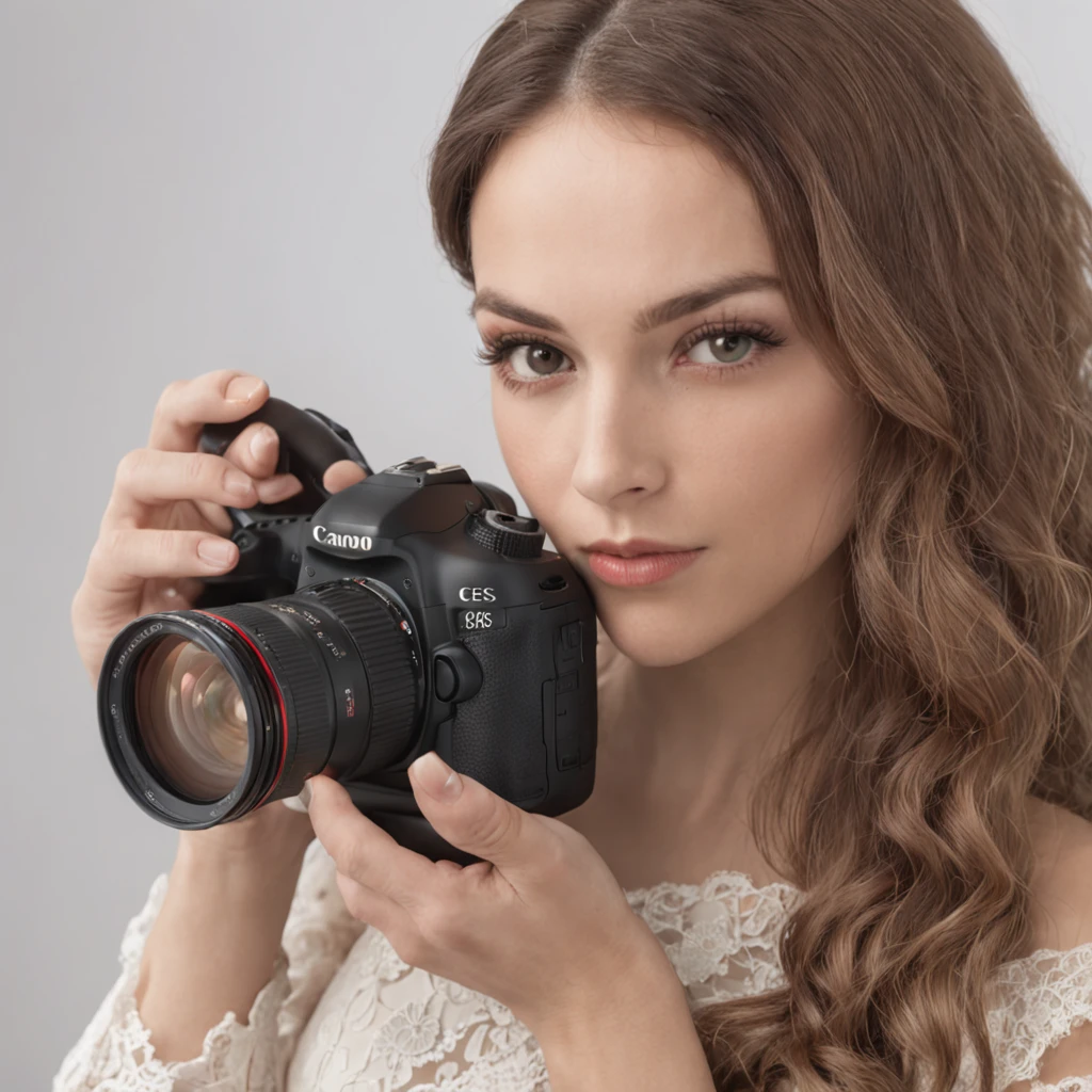 19-year-old realistic photographer, With camera, mujer italiana sexy, Cabello negro brillante, delineador, en cuarto oscuro, cuerpo completo, pose seductora, ropa interior de encaje