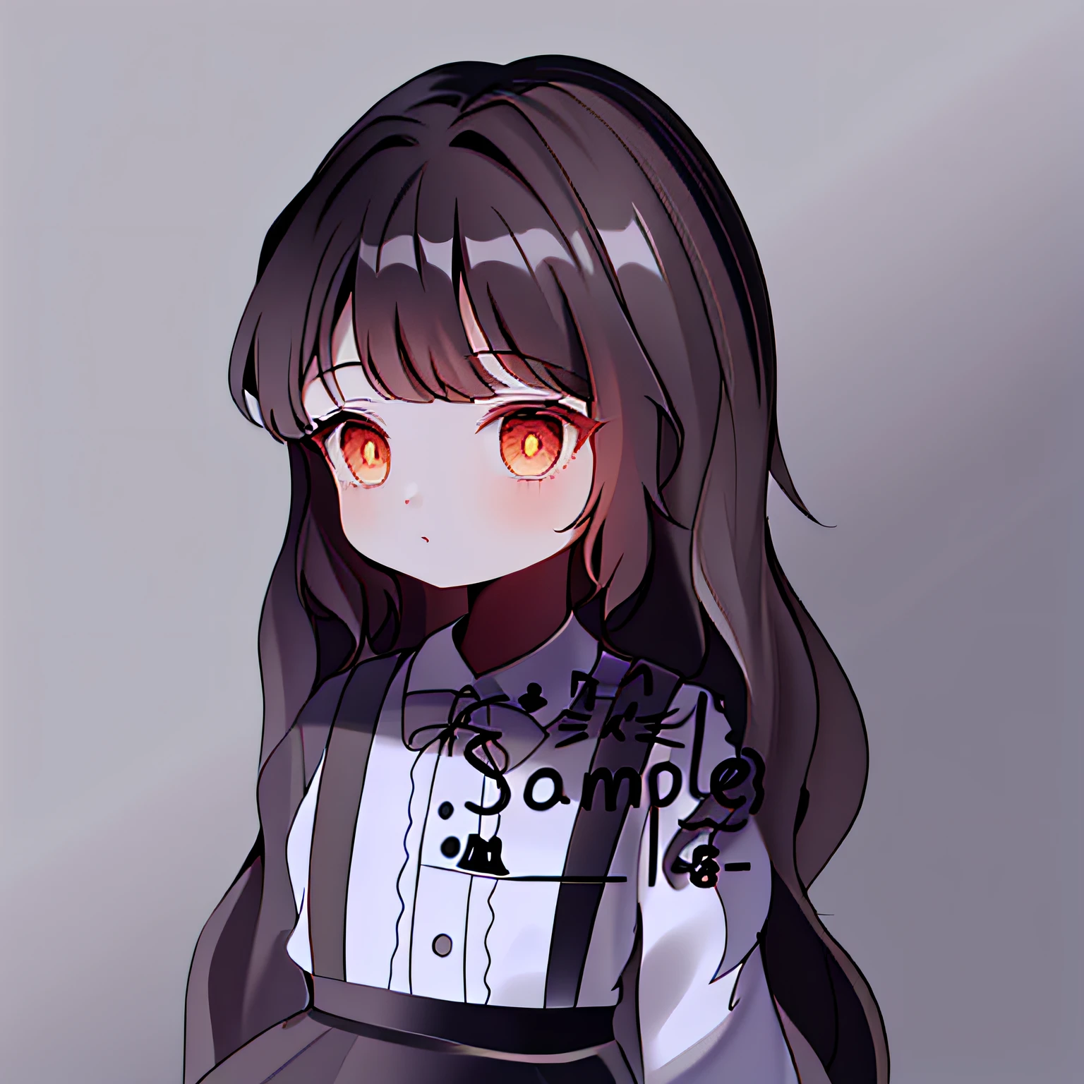 A painting of a girl with long hair and a shirt, clean anime outlines, Simple lines of art, Simple line art, clean and meticulous anime style, flat anime style shading, Line art!!, clean lineart, thick black lineart, anime style character, variable lineart, detailed manga style, perfect lineart, Anime style portrait, semirealistic anime style, anime style drawing