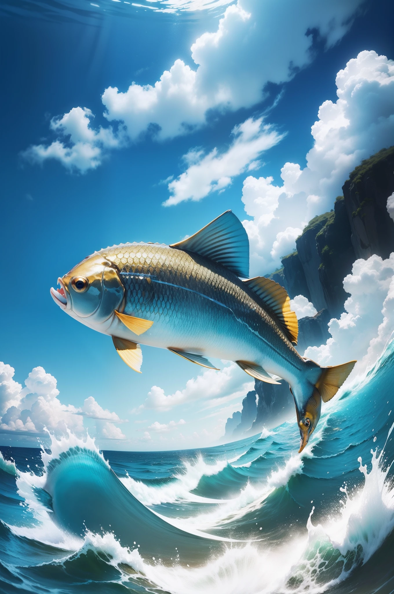 peixe dourado com a boca aberta