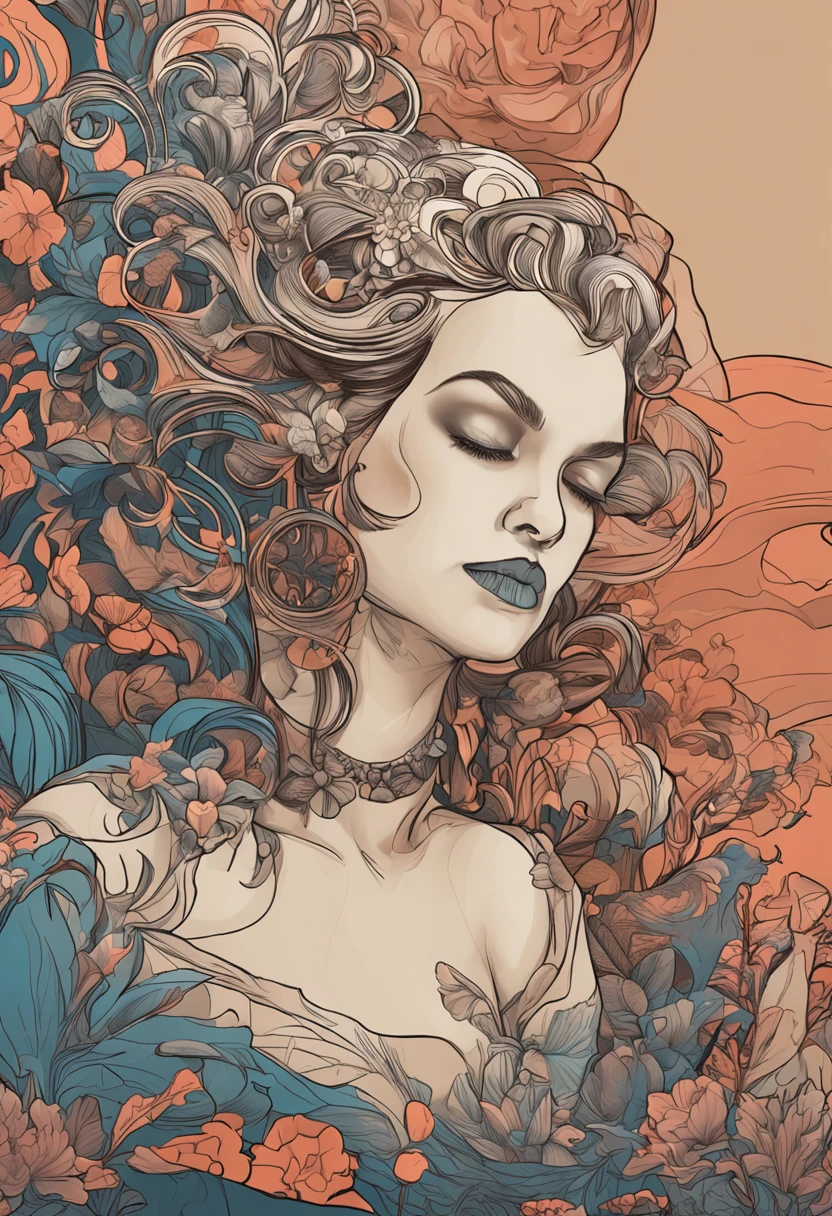 Female figure，Enchanted expression，Elegant gesture，Meticulous garment details，Soft lighting effects，Beautifully detailed depiction，Unique style and charm，Rich emotional expression