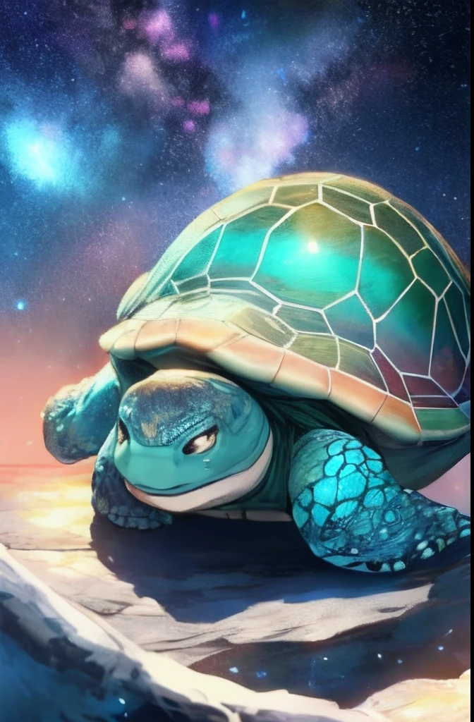 kosmos,starrysky,galactic,(((Big turtle))),rich colours,Diamond gloss