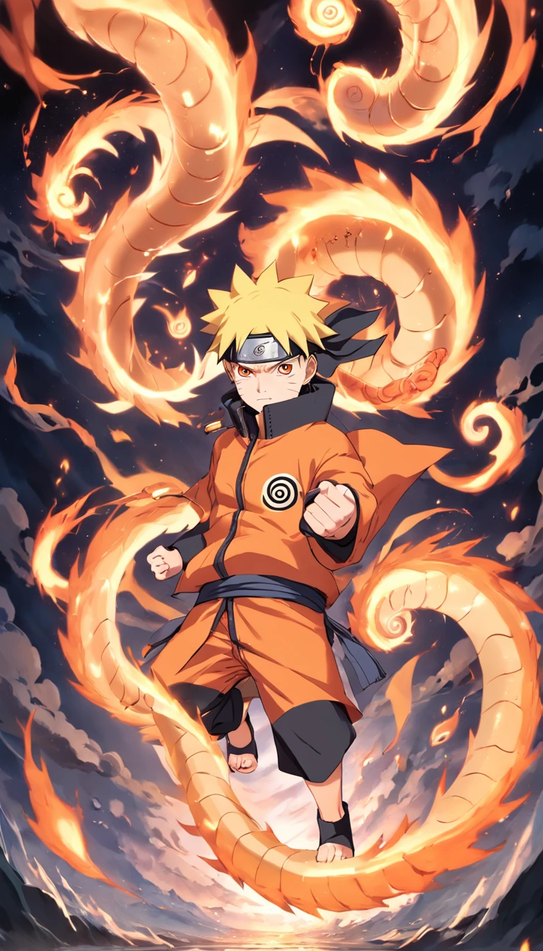 uzumaki naruto,ninjartist,firelight,Nine Tails,High Quality,Spiral pills