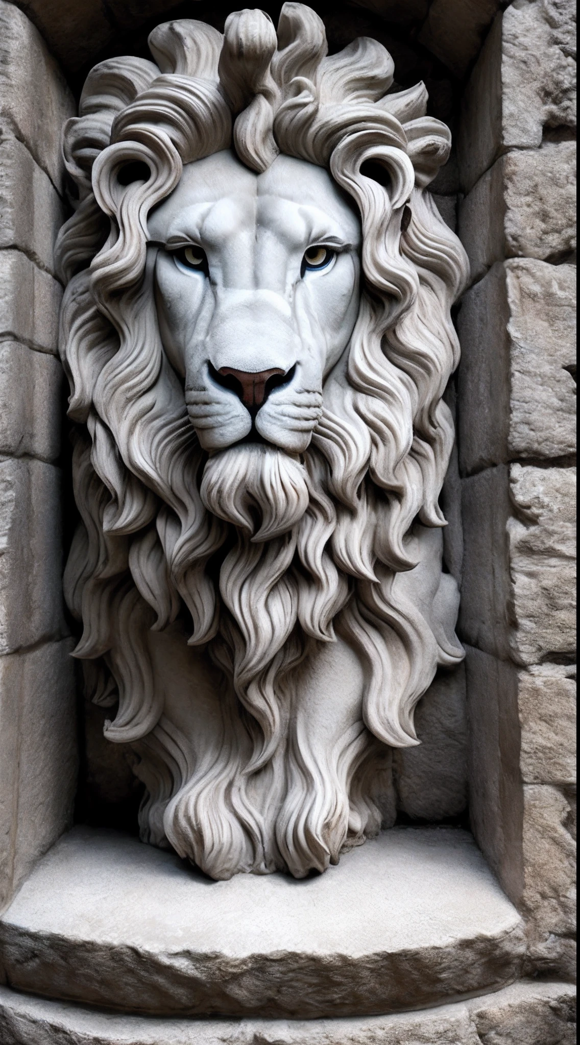 Mythological lion in the novens