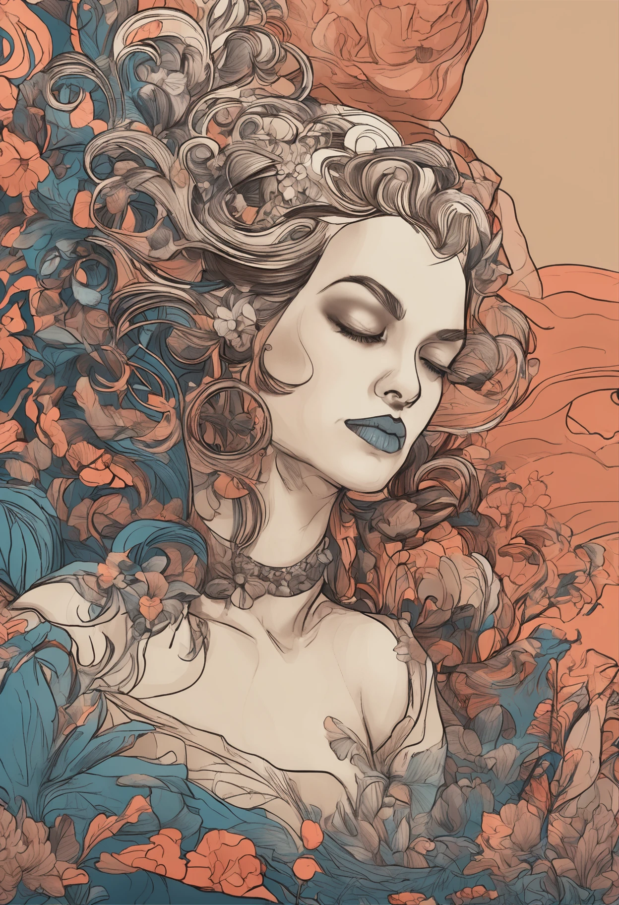 Female figure,Enchanted expression,Elegant gesture,Meticulous garment details,Soft lighting effects,Beautifully detailed depiction,Unique style and charm,Rich emotional expression