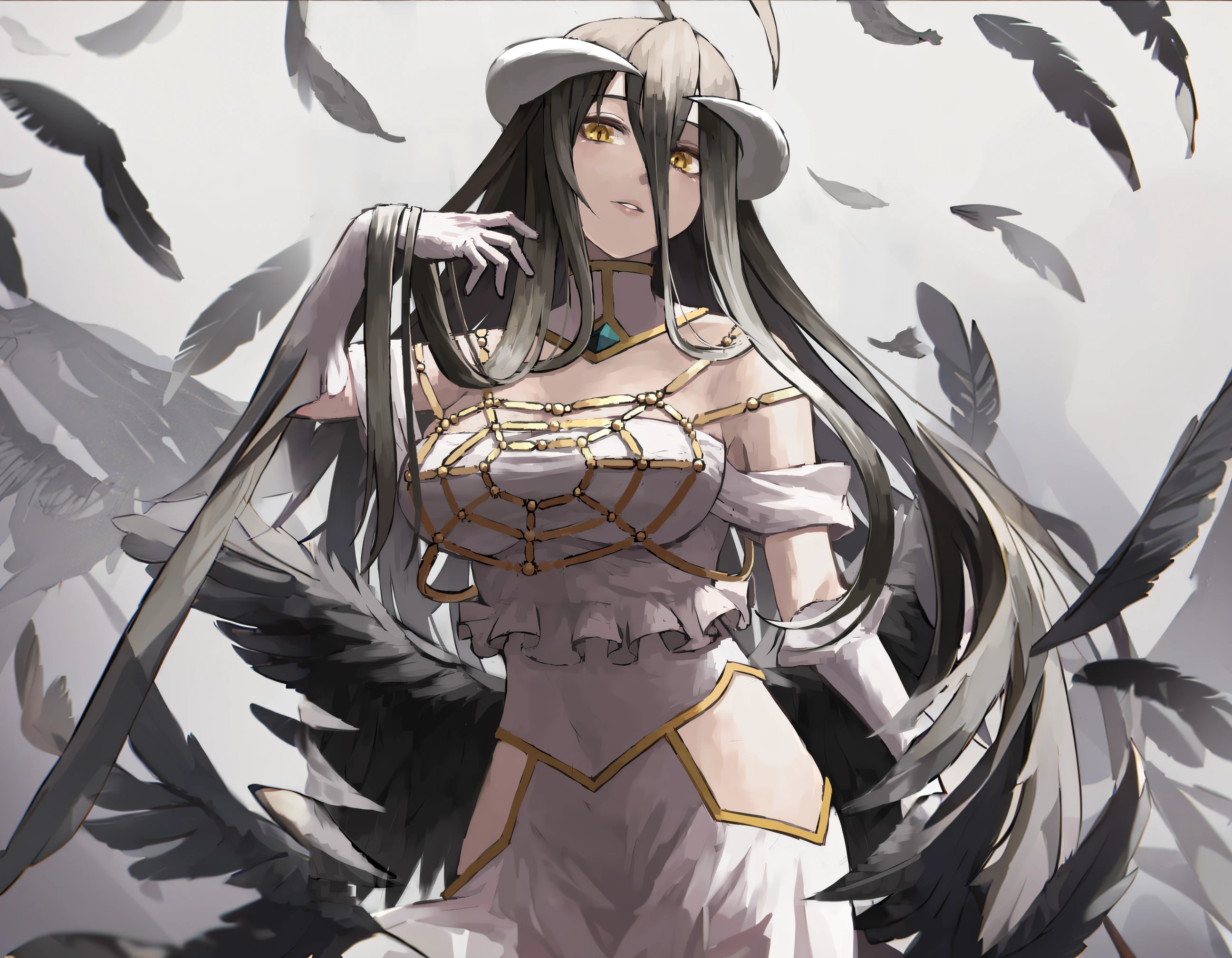 black wings, feathers