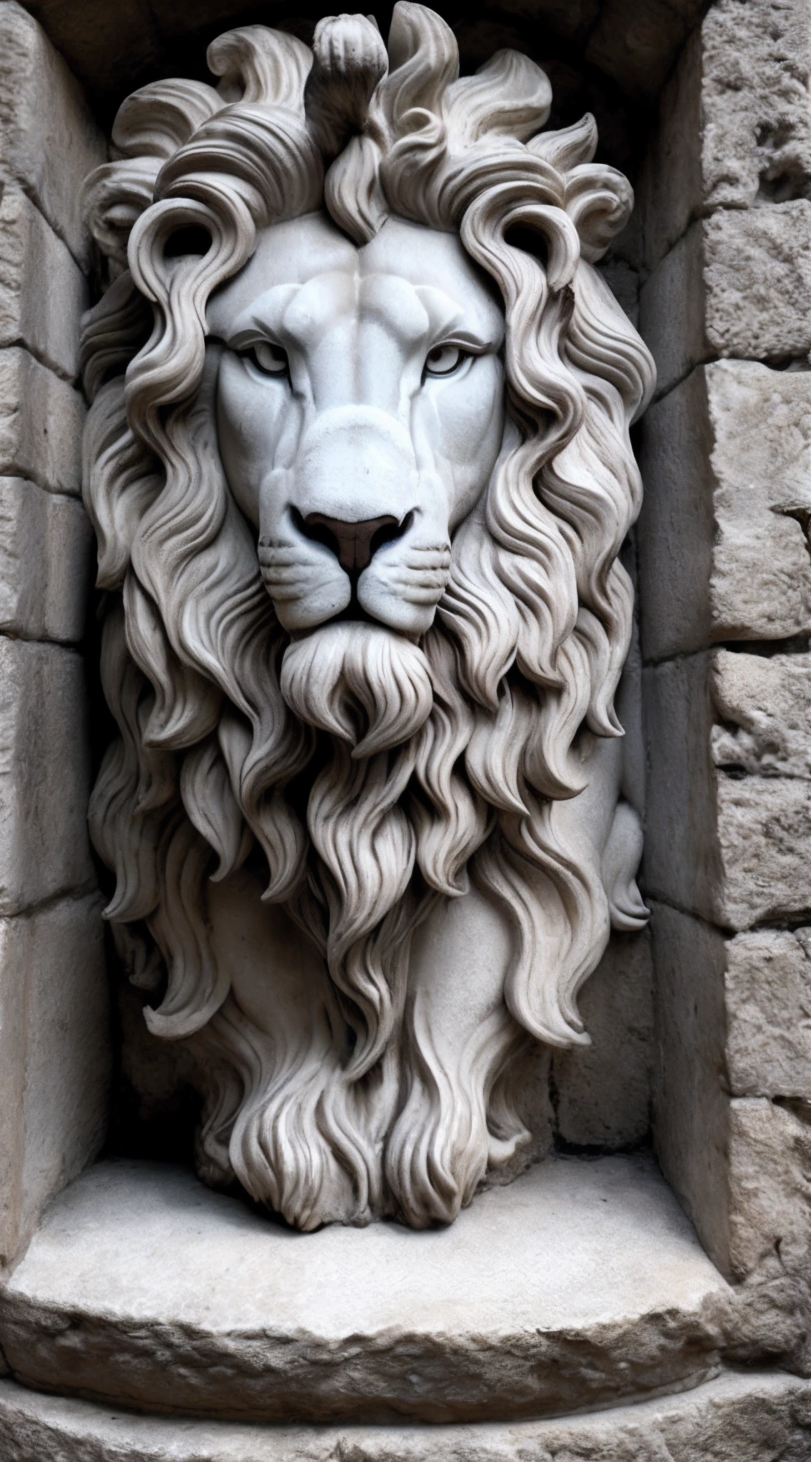 Mythological lion of smoke in the clouds