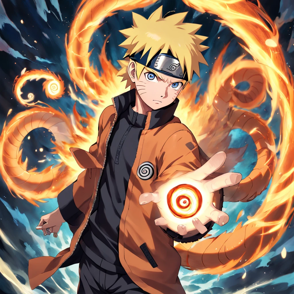 uzumaki naruto,ninjartist,firelight,Nine Tails,High Quality,Spiral pills,High-quality art,Professionally written Naruto Uzumaki