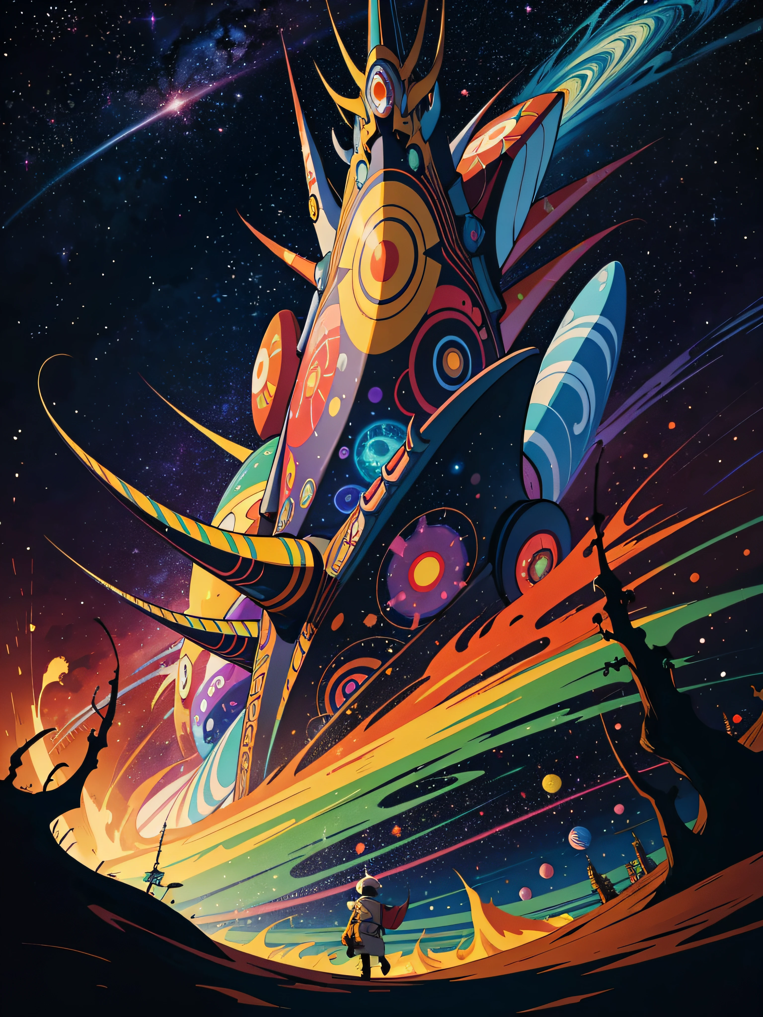 poster art by Tomokazu Matsuyama, featured on pixiv, space art, 2d game art, cosmic horror, official art