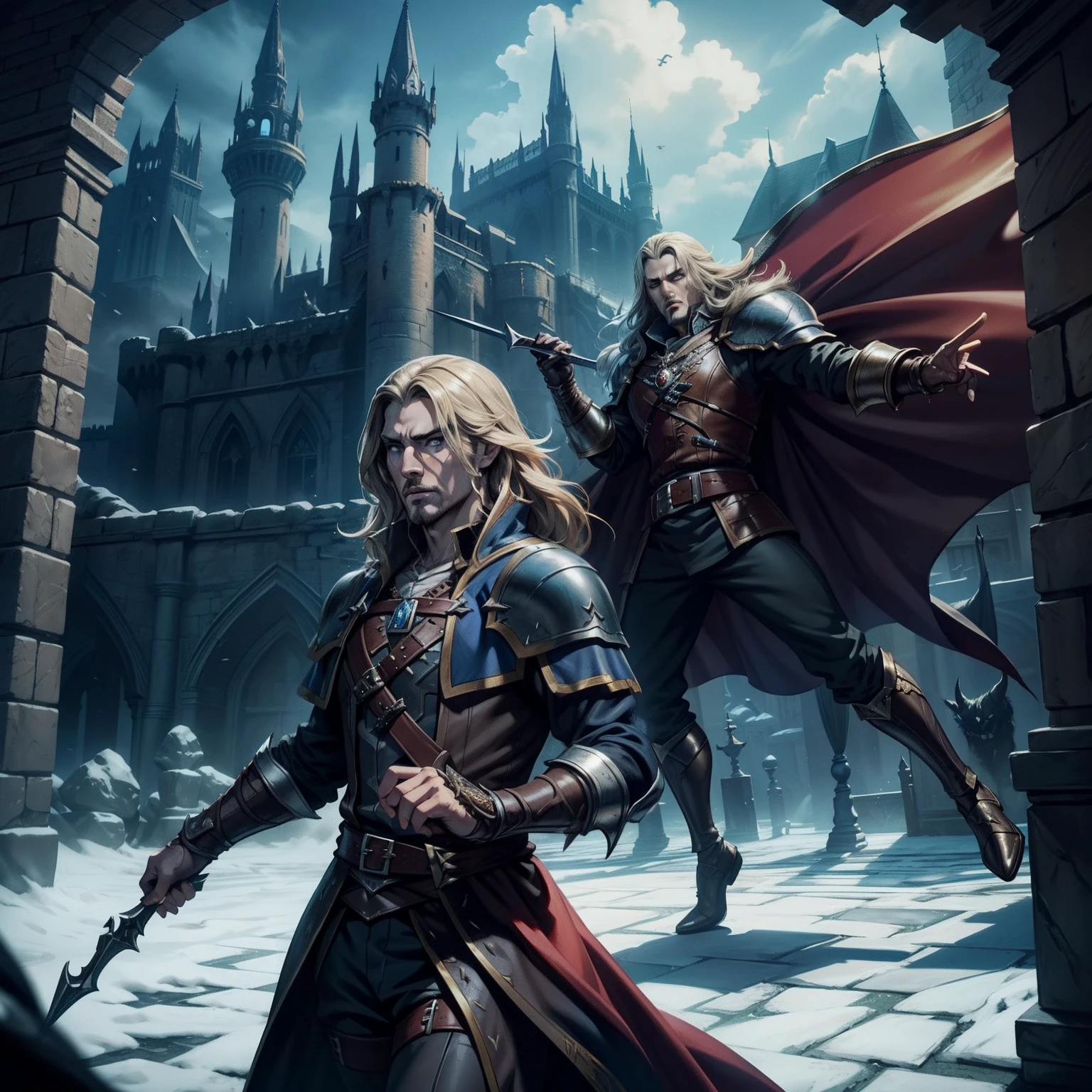 Castlevania Lord of the shadows hyper realistic super detailed great Legendary battle of 10 knights hyper realistic super detailed movie scènes