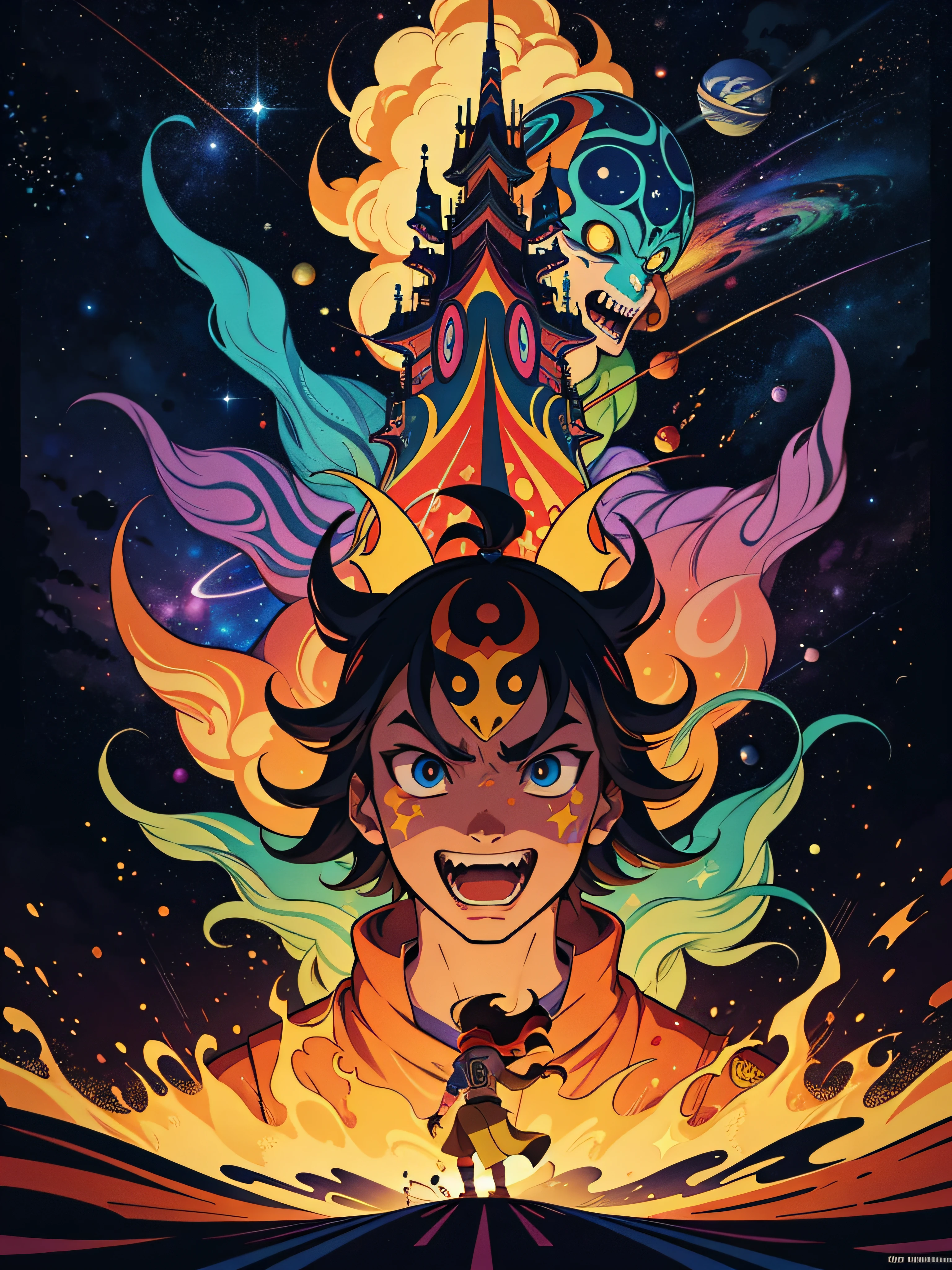 poster art by Tomokazu Matsuyama, featured on pixiv, space art, 2d game art, cosmic horror, official art