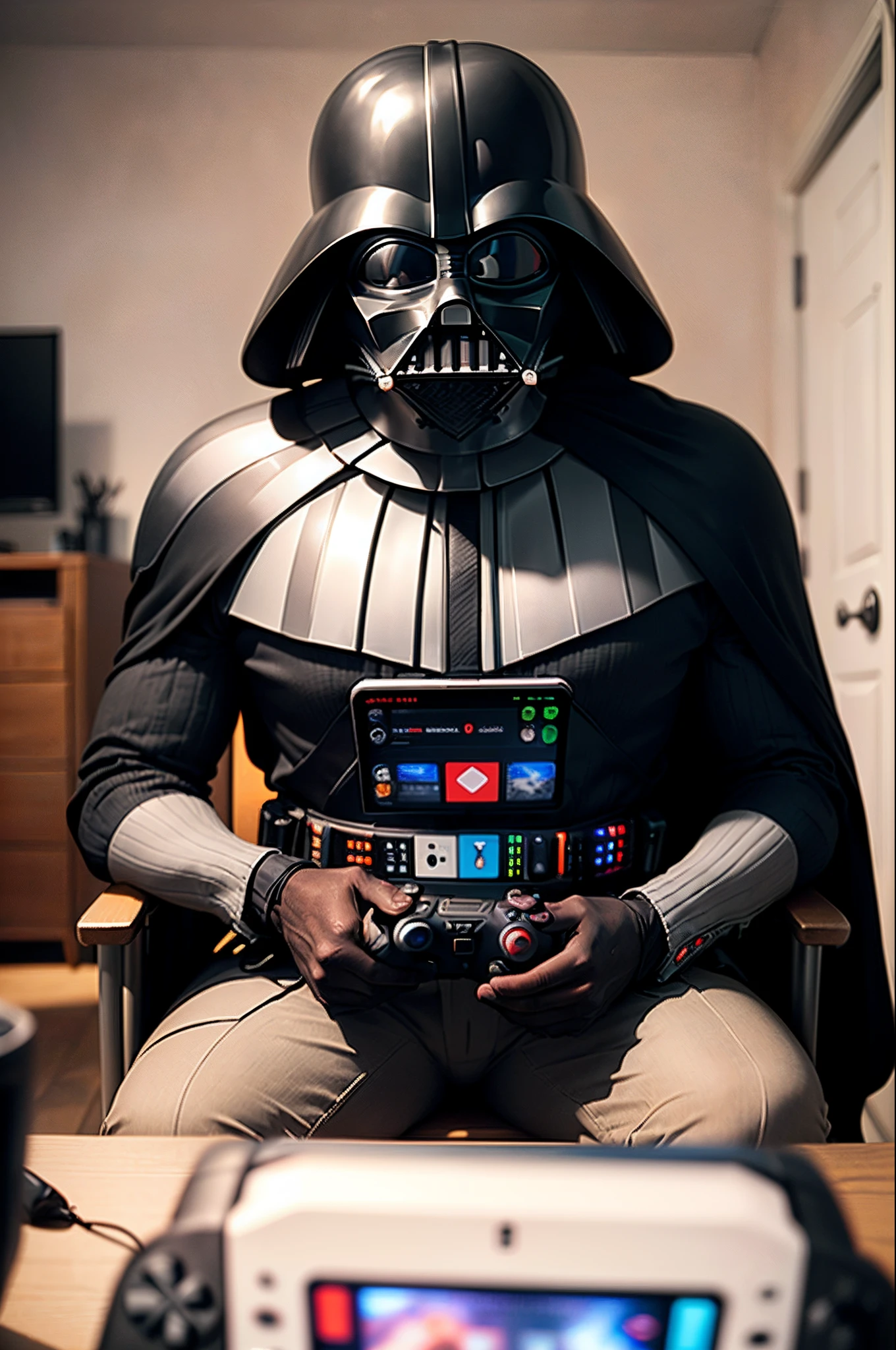 Darth vader playing video games