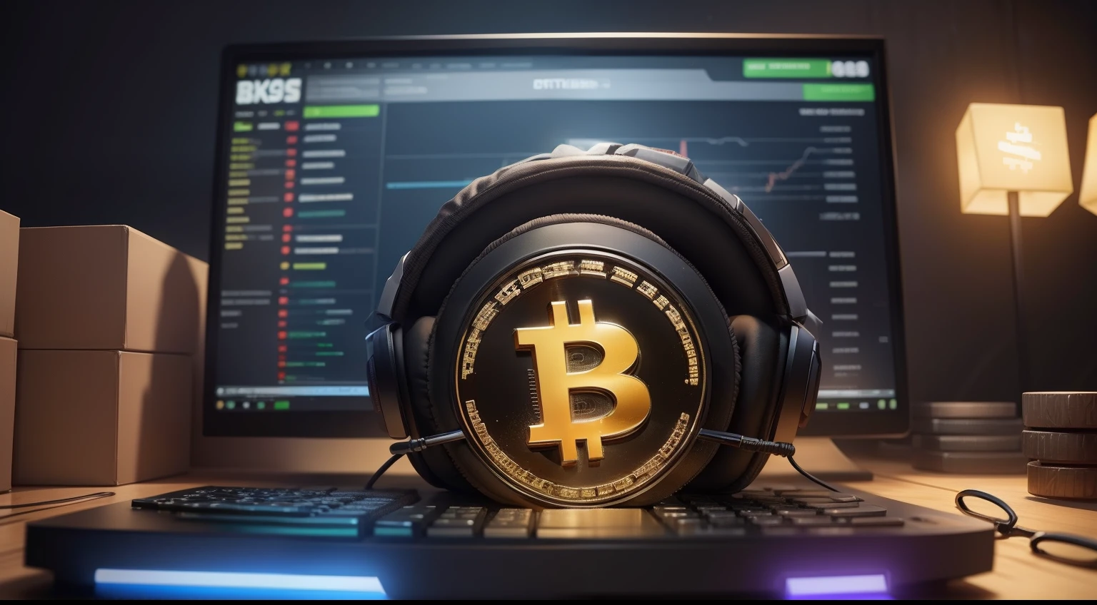 cryptocurrency, NFTs, with bitcoin coins dropping and a rising chart in the background, roblox gaming incorporated