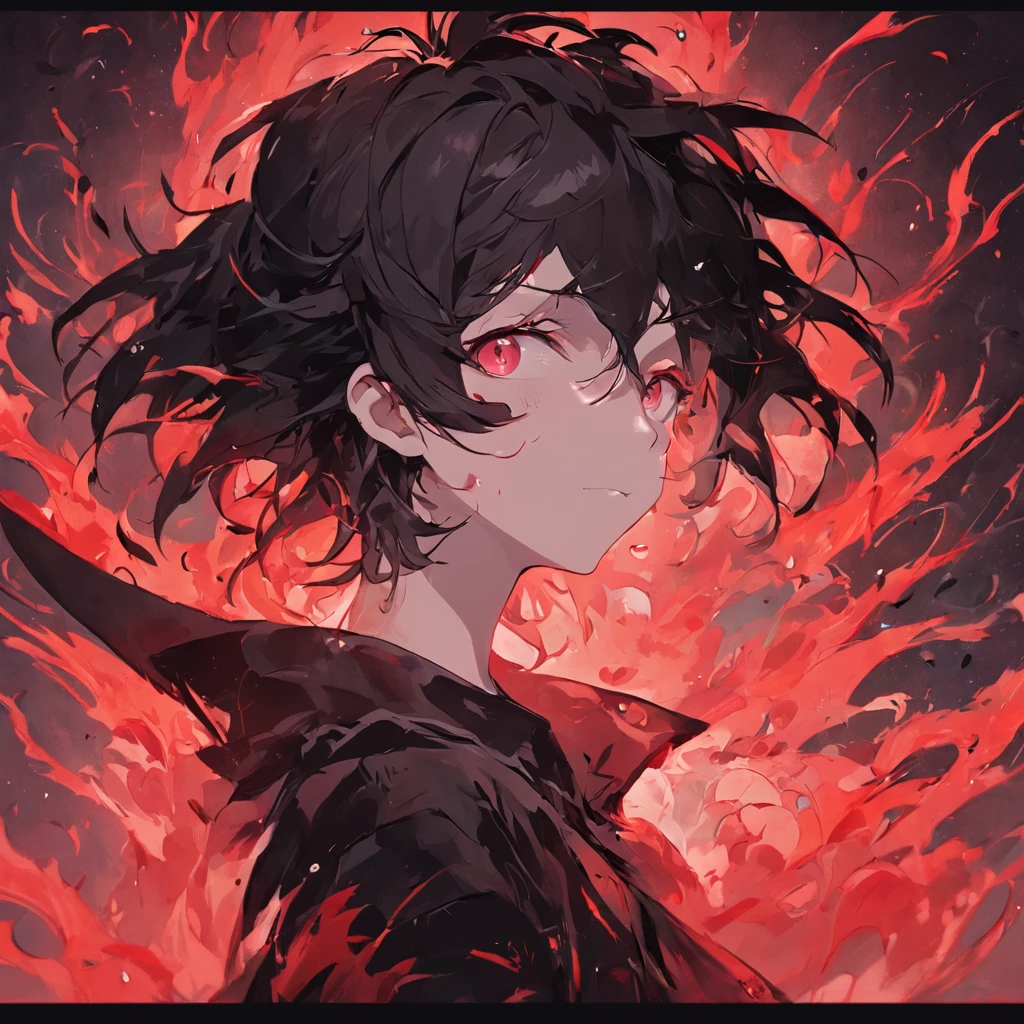 (Red background:1.4),(Silhouette of a boy's head, Leisure eyes,With a smile,Long black and white hair,Wearing a photo hat,Black colored eyes,The center of the eye is white),(Illustration style:1.2,paper art:1.2,),( reasonable design, Clear lines, High sharpness,Best quality, Very detailed, Masterpiece, movie light effect, 4K,Black and white tones)