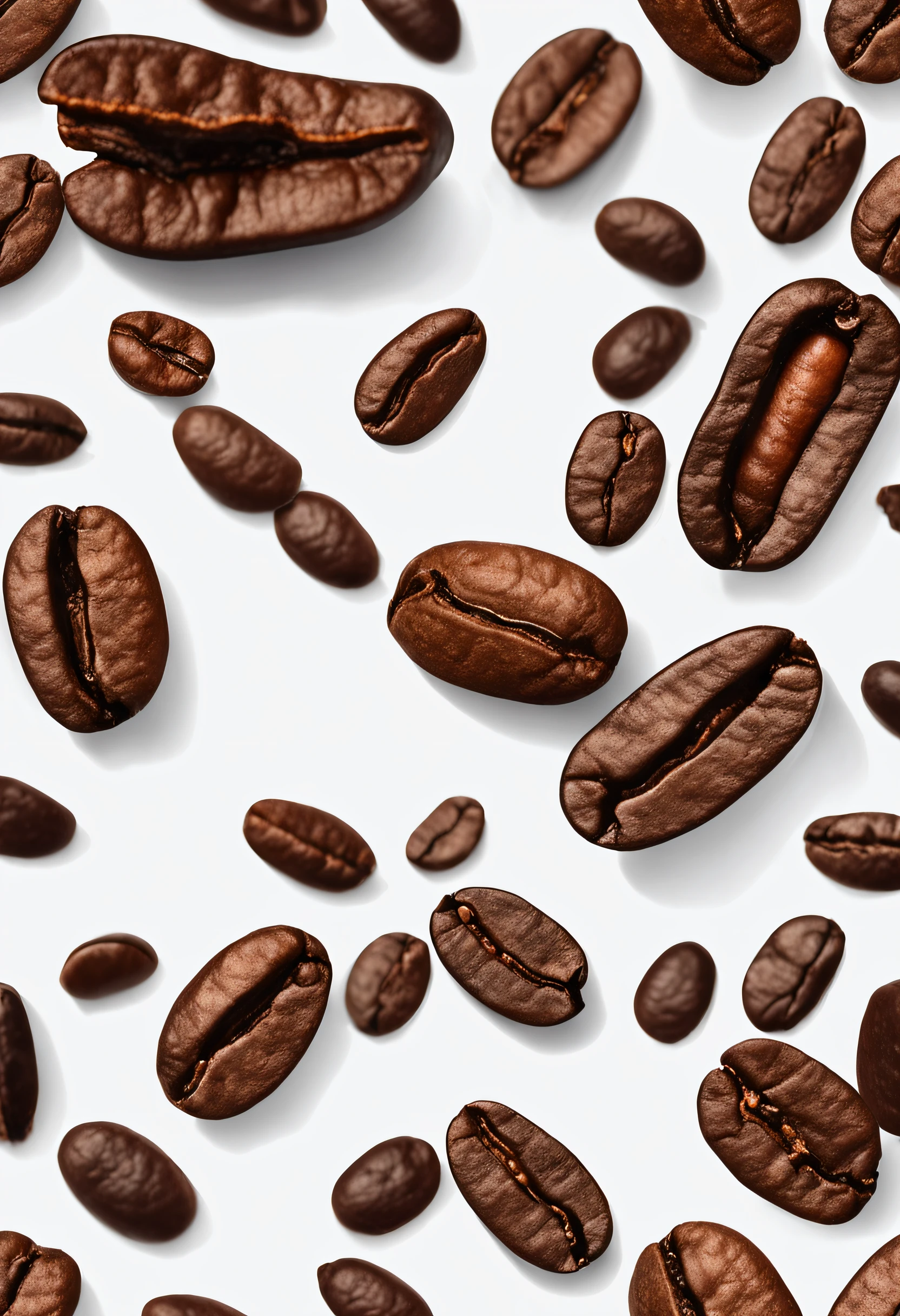 image with coffee beans falling with a transparent background WITHOUT XICARA