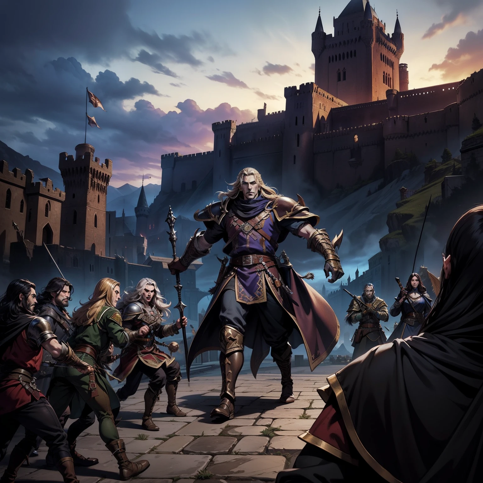 Castlevania lords of the shadows hyper realistic super detailed leading troops army of demons surrounding great moroccan castle to battle Epic