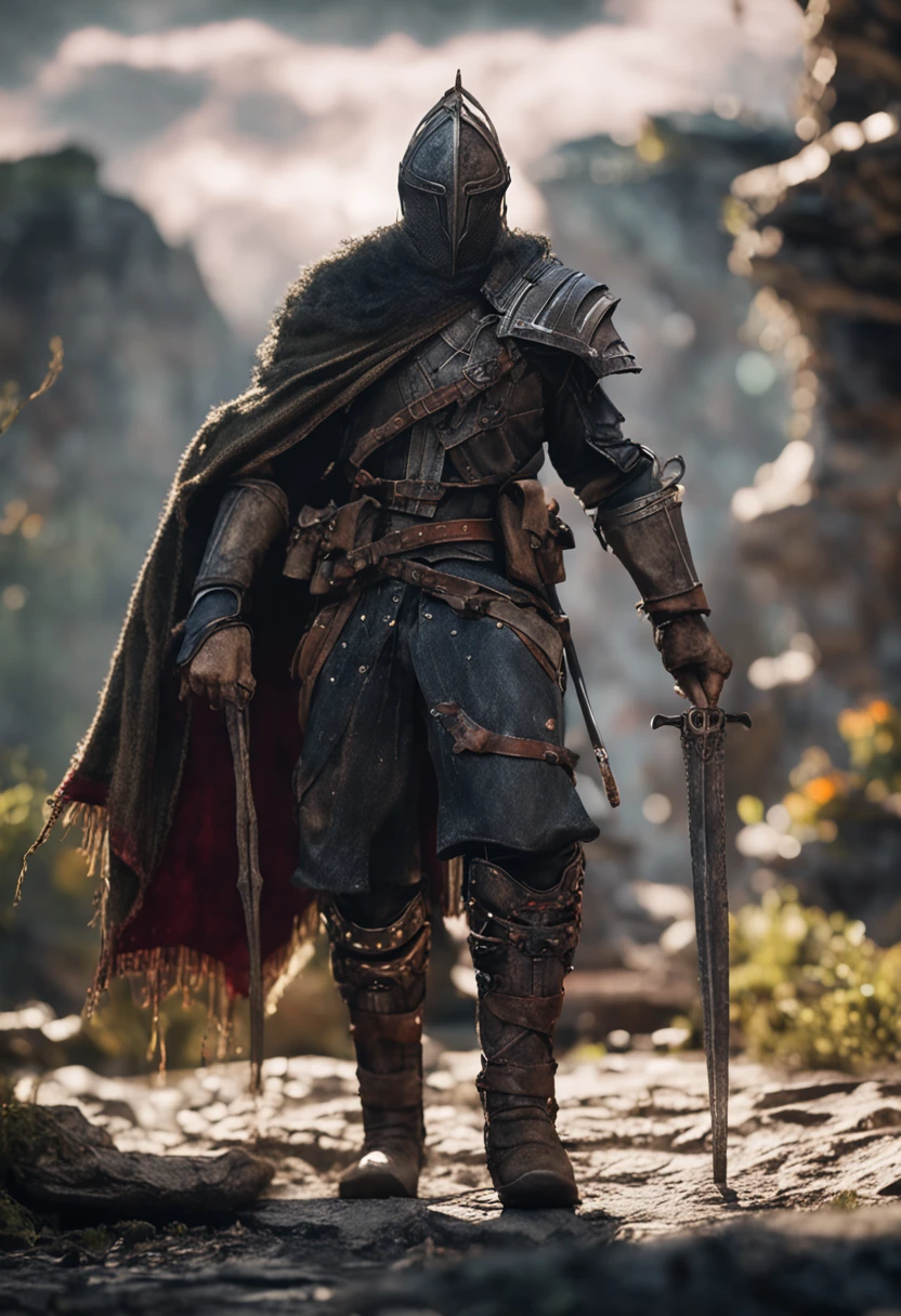 Magic Warrior ,Eldon ring, Black magic, Bloodborne, the witcher, Mini foam perspective, Sharp shots, Profesional photogarpher, 70mm lense, Detail Love, Good quality, Unreal Engine 5, the wallpaper, pocket, Highly detailed, 8K, Soft light, fantasy, photograph realistic