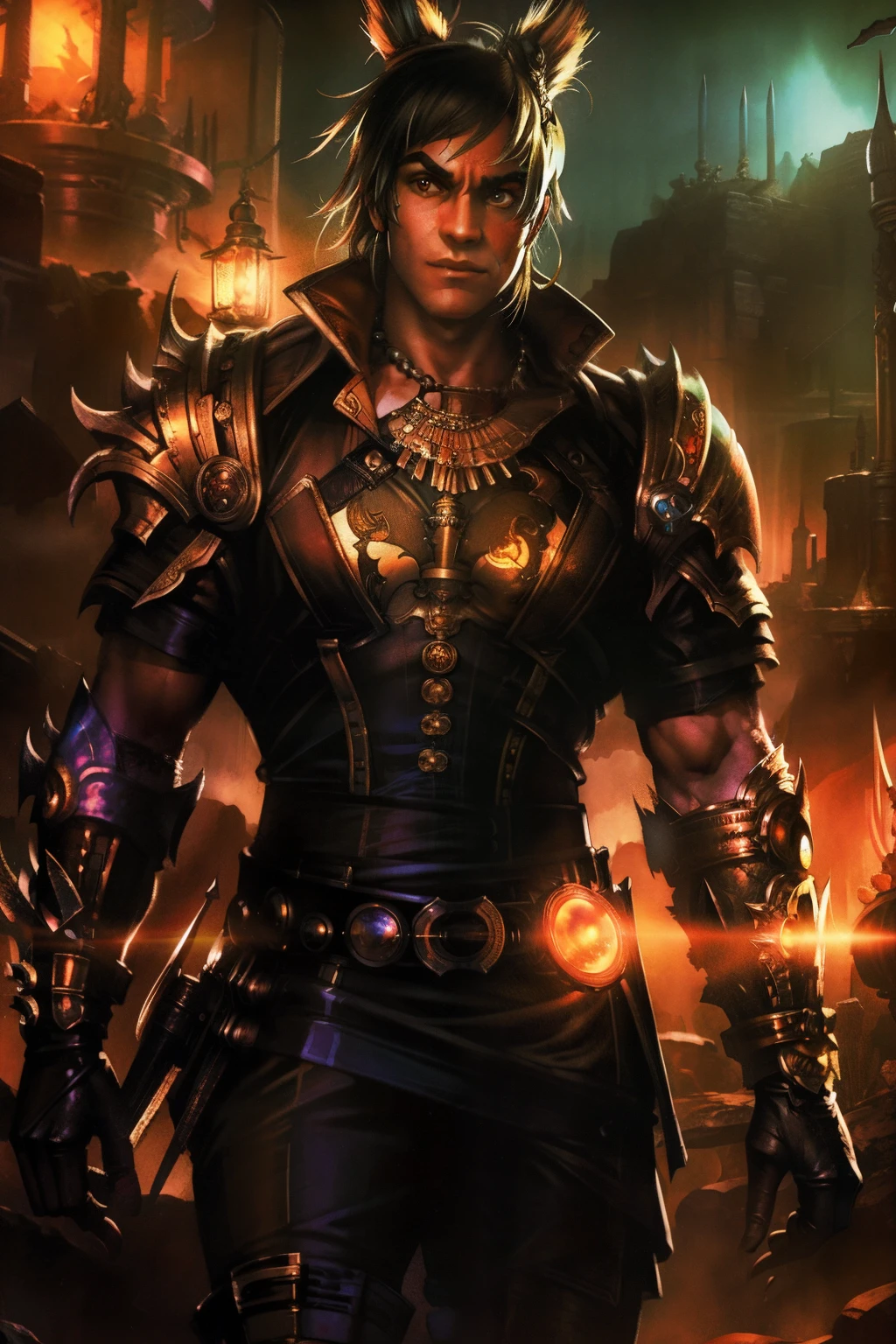 Rocky steampunk, Cinematic lighting, Highly detailed, Detailed armor, full bodyesbian,