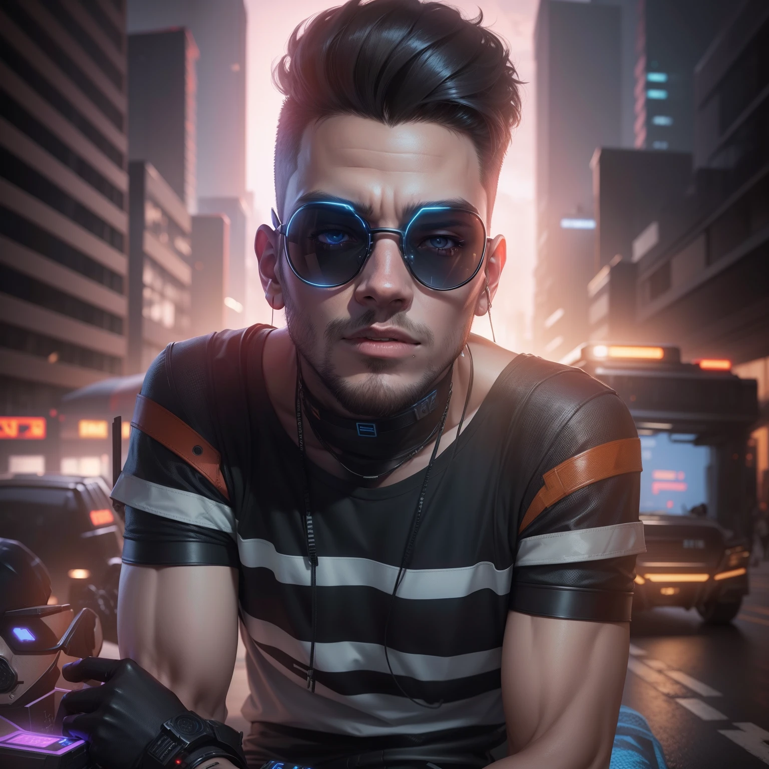 Change background cyberpunk cute boy, realistic face, 8k, ultra realistic,