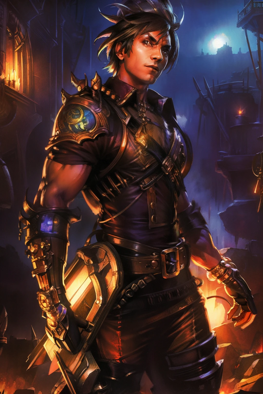 Rocky steampunk, Cinematic lighting, Highly detailed, Detailed armor, full bodyesbian,