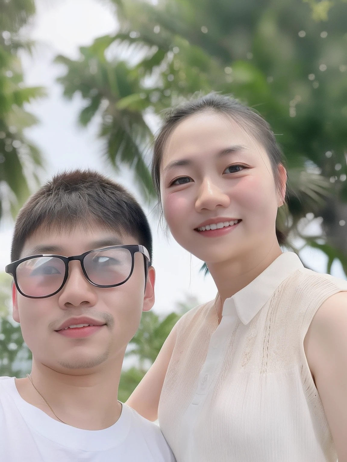 there are two people that are posing for a picture together, dang my linh, with a kid, profile image, profile picture, profile picture 1024px, 🔞🤡, very very low quality picture, profile pic, dao trong le, son, a picture, in style of lam manh, profile photo, hoang long ly