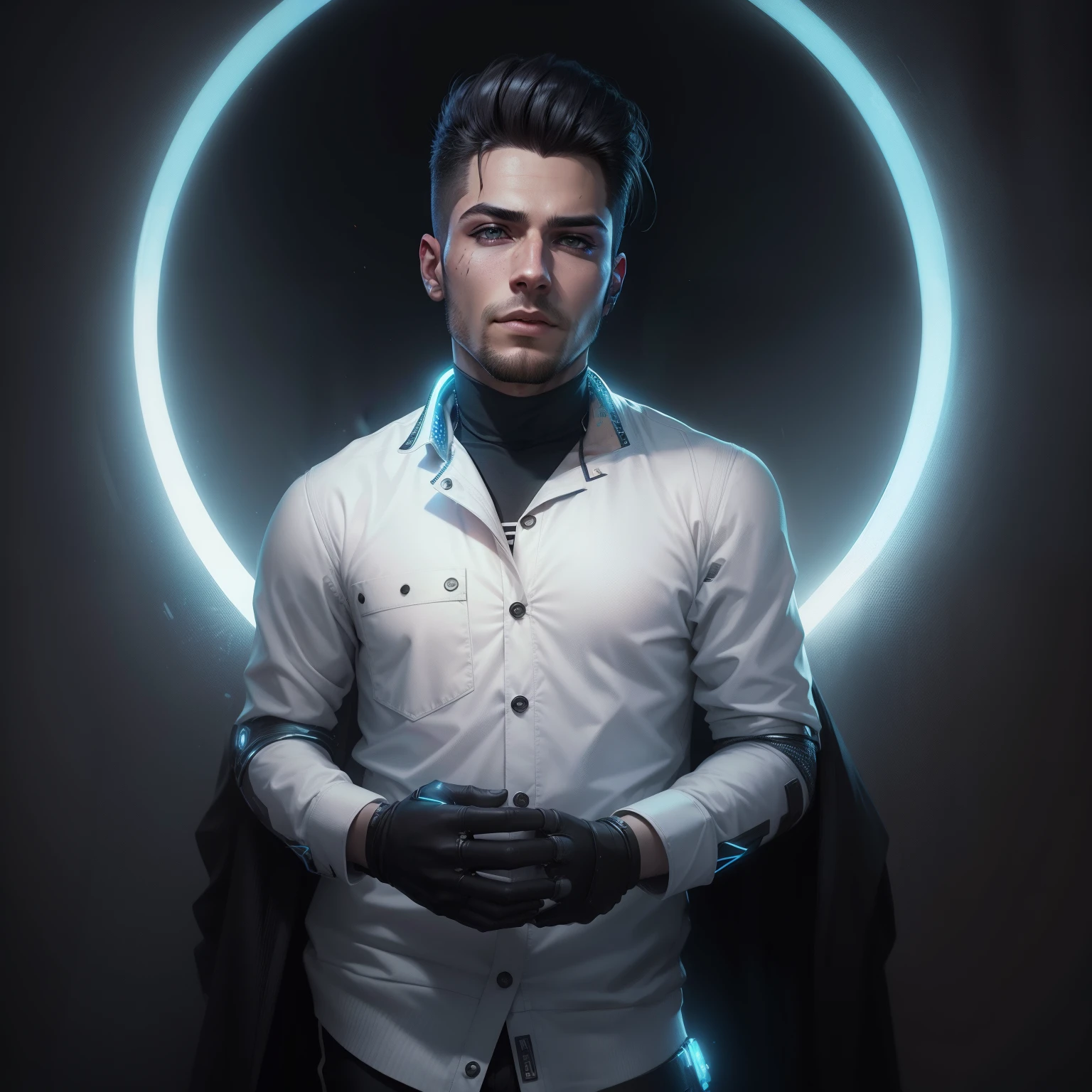Change background cyberpunk handsome boy,realistic face,8k ultra realistic,