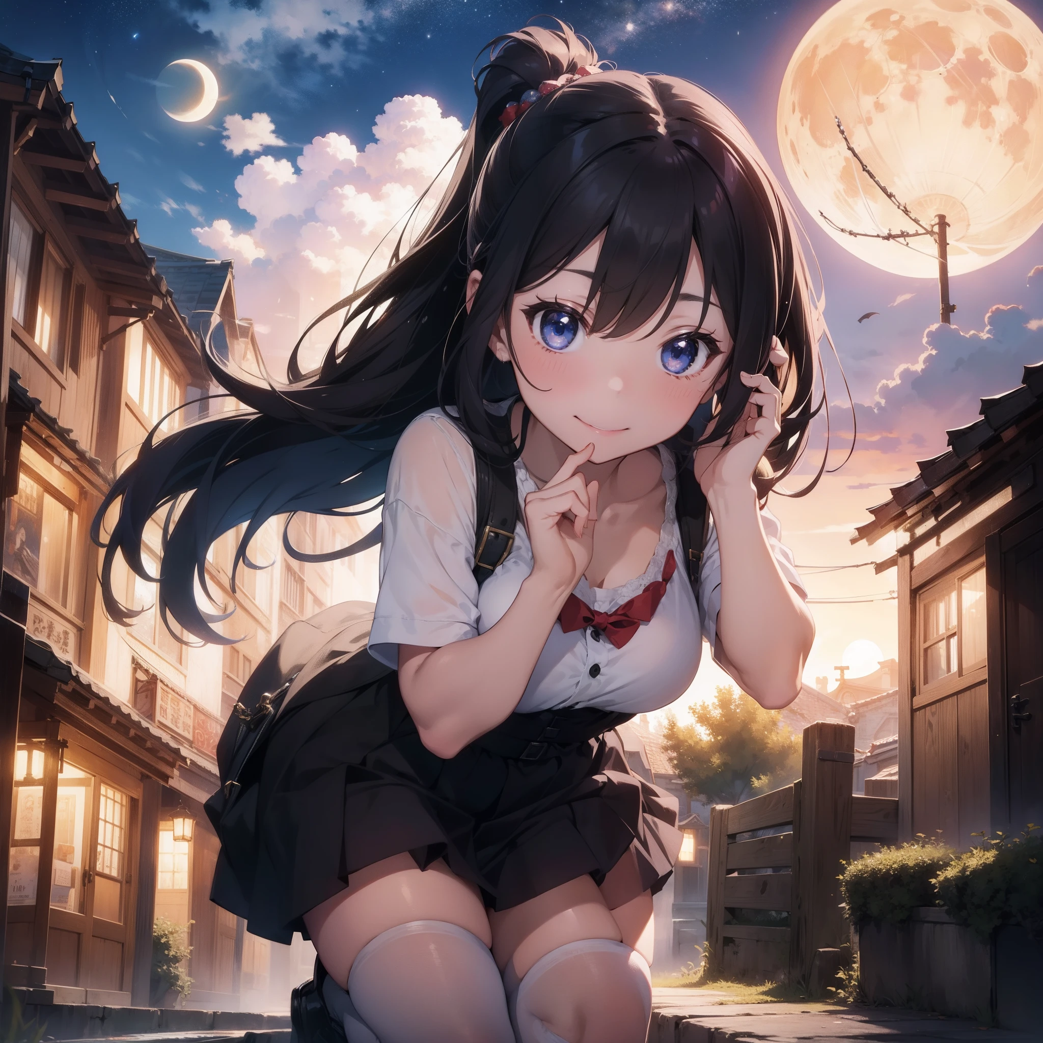 masterpiece、Full Moon and Girl、Fantastical、a smile