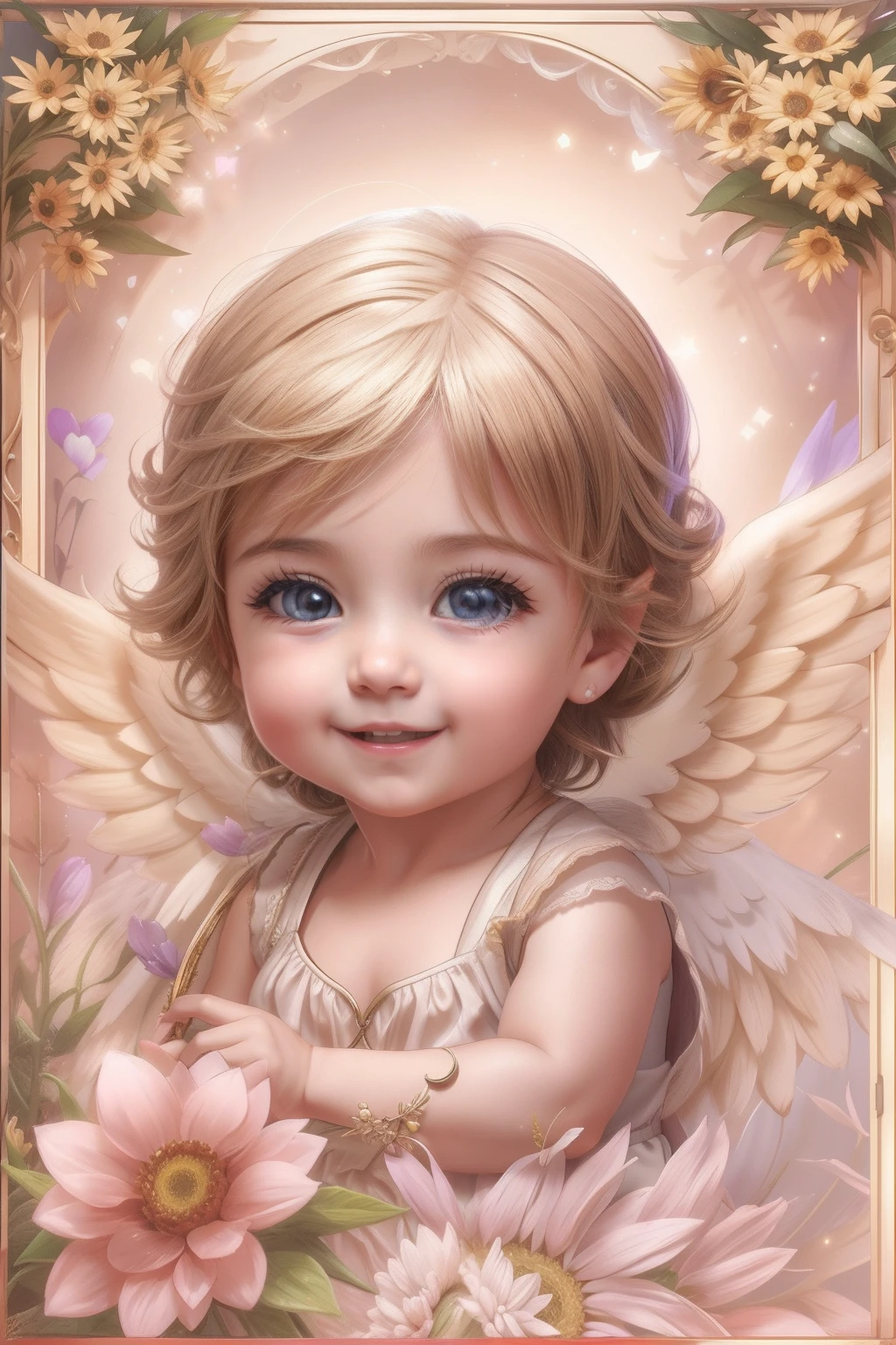 Blessings of the Angels、pegue a chave、 angel、girassol、Heart Mark、ternura、um sorriso、tipo