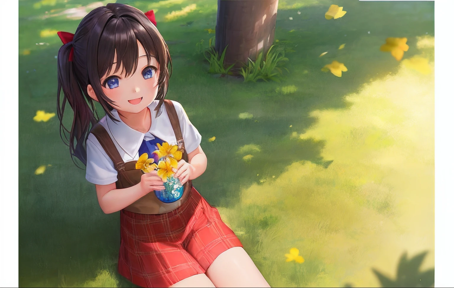 1girl in、masterpiece、8K、semi - realistic、4K、nffsw、Shaders、Brilliant Textured Work、ergarteners、Big smile