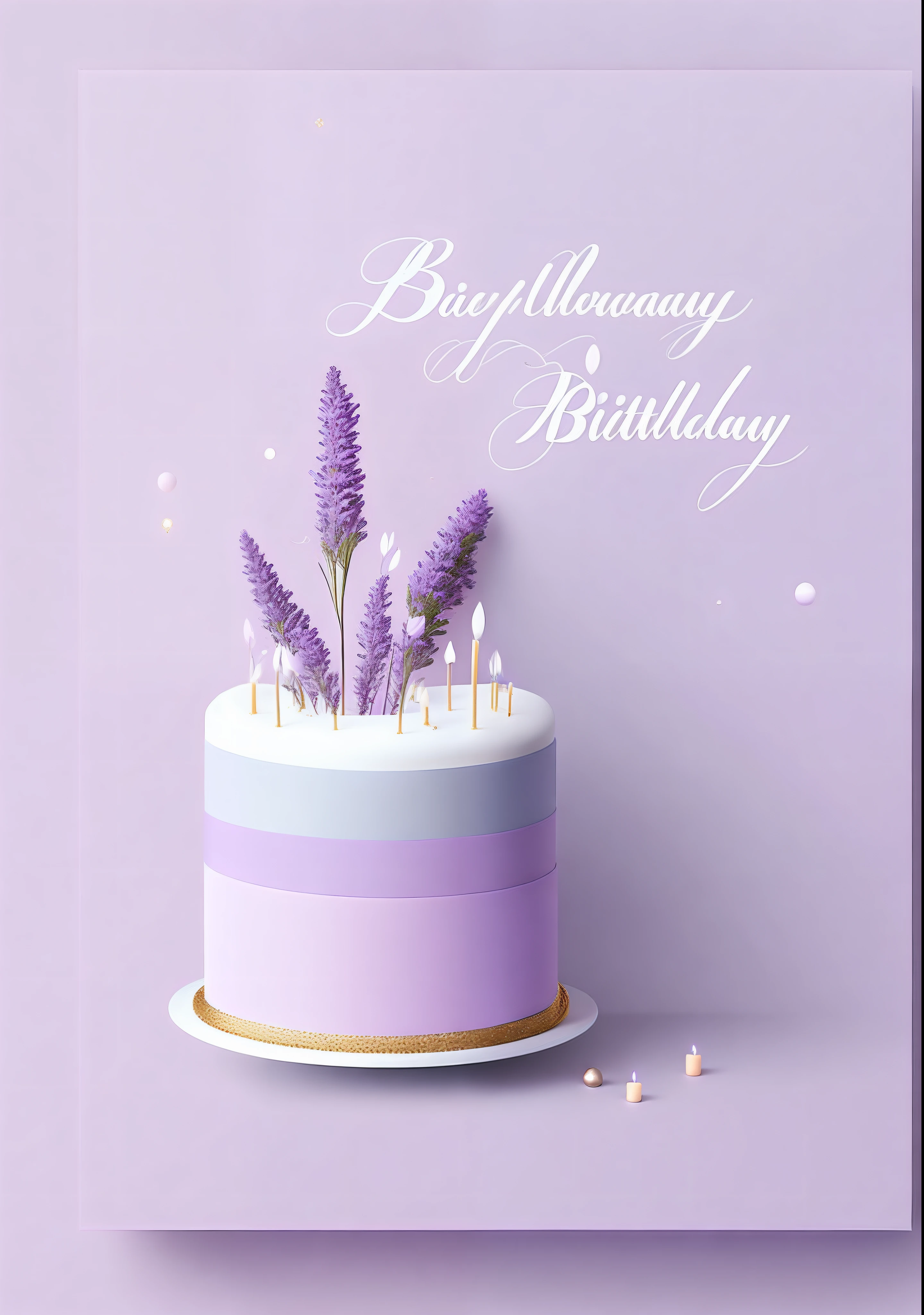 A simple Happy birthday wishes template, lavender shades, minimal