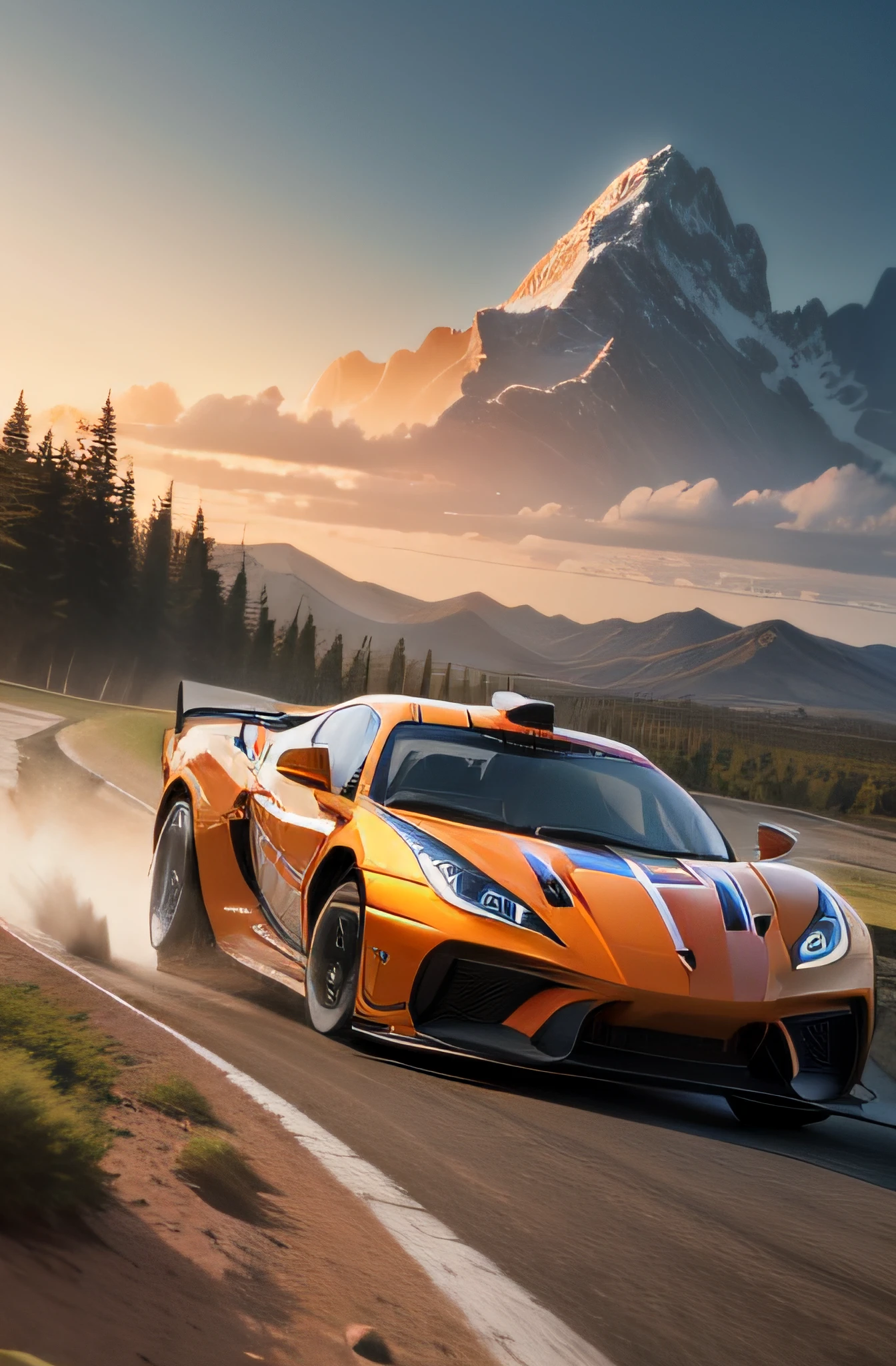 Create a cover that features a variety of cars in different adventure scenarios, Like a high-speed race on a track or an off-road expedition.