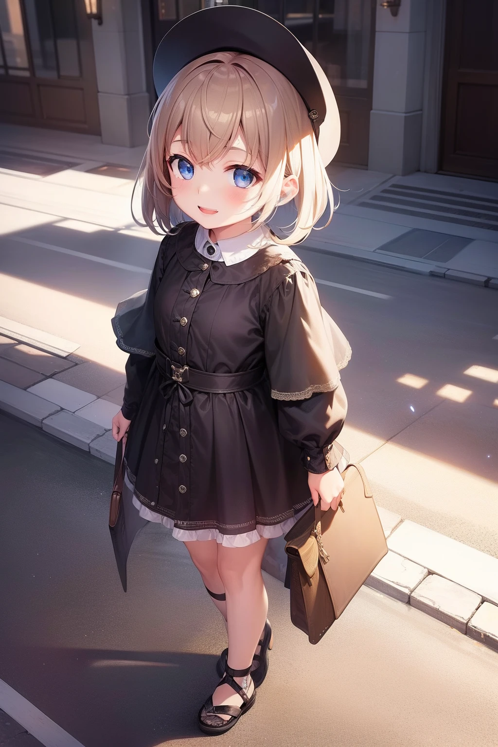 1girl in、​masterpiece、8K、semi - realistic、4K、nffsw、Shaders、Brilliant Textured Work、Kindergarteners、smile、full body、standing