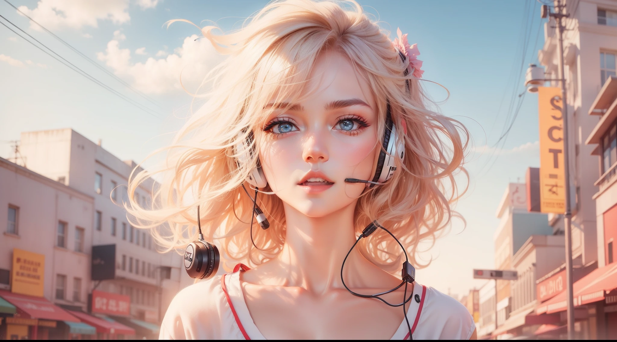 with headphone