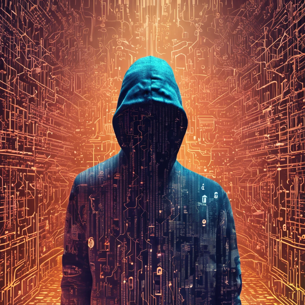 Mysterious hacker amidst a digital landscape, surrounded by lines of code and encrypted symbols. The hacker is immersed in the world of technology and cybersecurity, exuding an aura of skill and knowledge.
The image combines the figure of the hacker with the universe of cryptocurrencies. The promotion highlights the importance of security and privacy in cryptocurrency transactions, as well as the ability of hackers to dominate and exploit opportunities in this new market.